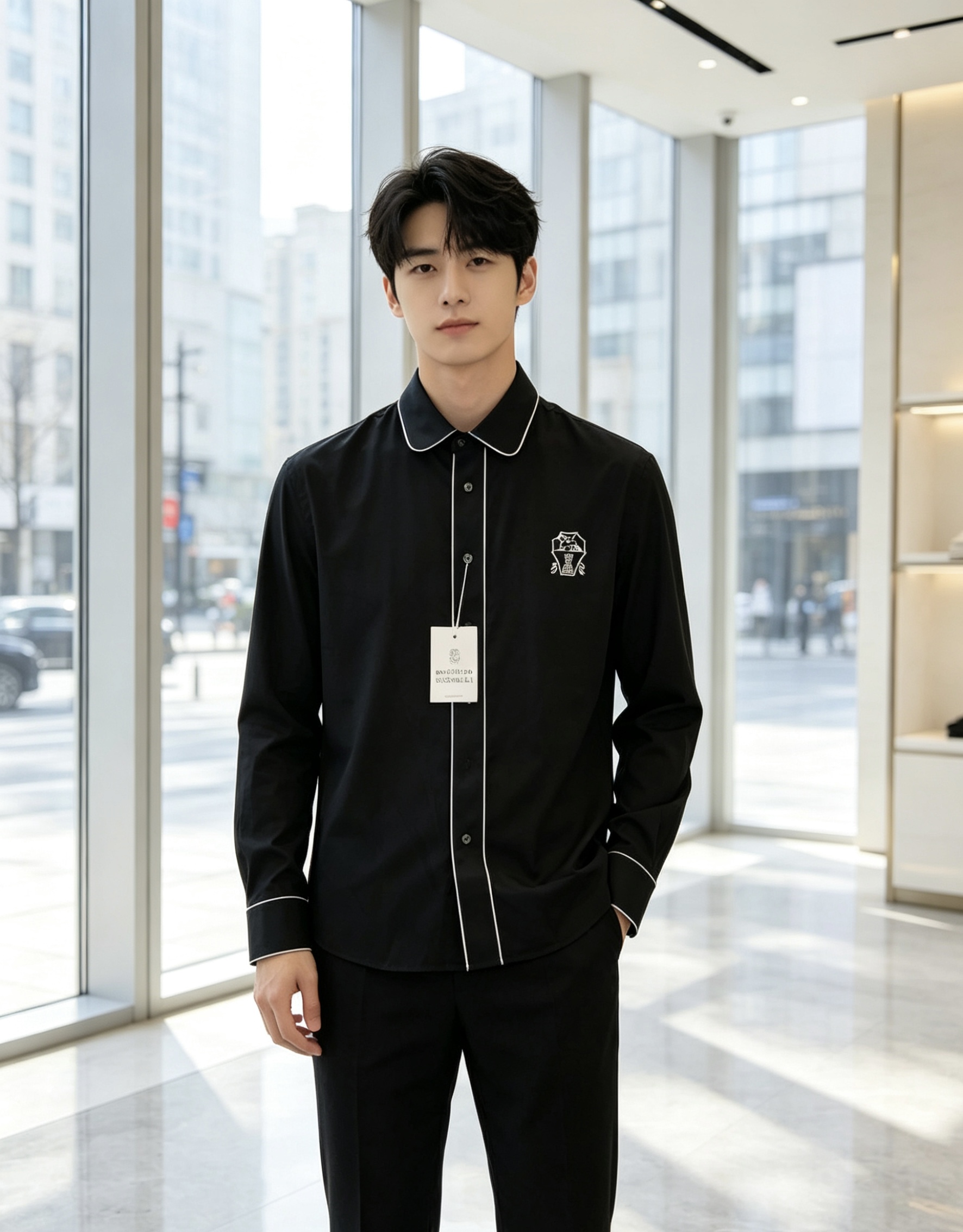 NO:955808,.Bc. Lao Qianfeng's new fashionable men's long-sleeved shirt for all seasons uses high-end top-grade fabrics and no-iron technology. It is comfortable and exquisite, and has excellent upper body effects. The original LOGO of the luxury brand fully reflects the temperament and taste of men. Fashionable and elegant, aristocratic heritage, simple and delicate design, perfect tailoring, meticulous materials, soft and comfortable feel, gorgeous colors, highlighting the atmosphere!  Counter size.m-3xL.m wears 175/130 catties,,19860909.Bc.老钱枫 四季款时尚新品男士长袖衬衣 同步采用高档顶级面料 免烫工艺.舒适精致,上身效果极佳 奢华品牌原版LOGO搭配 充分体现男人的气质与品位 时尚优雅 贵族底蕴 简洁细腻的设计 裁剪完美 用料一丝不苟 手感柔软舒适 华丽色彩 彰显大气！专柜尺码.m-3xL.m穿175/130斤,,,Men's clothing