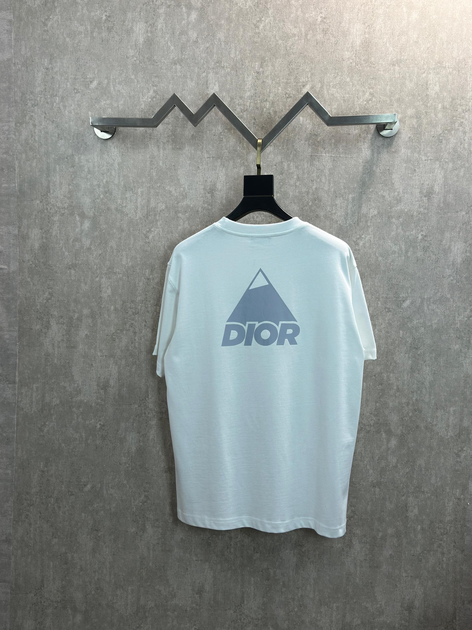 Dior 款式：DIOR迪奥反光印花三角图标圆领短袖 T恤