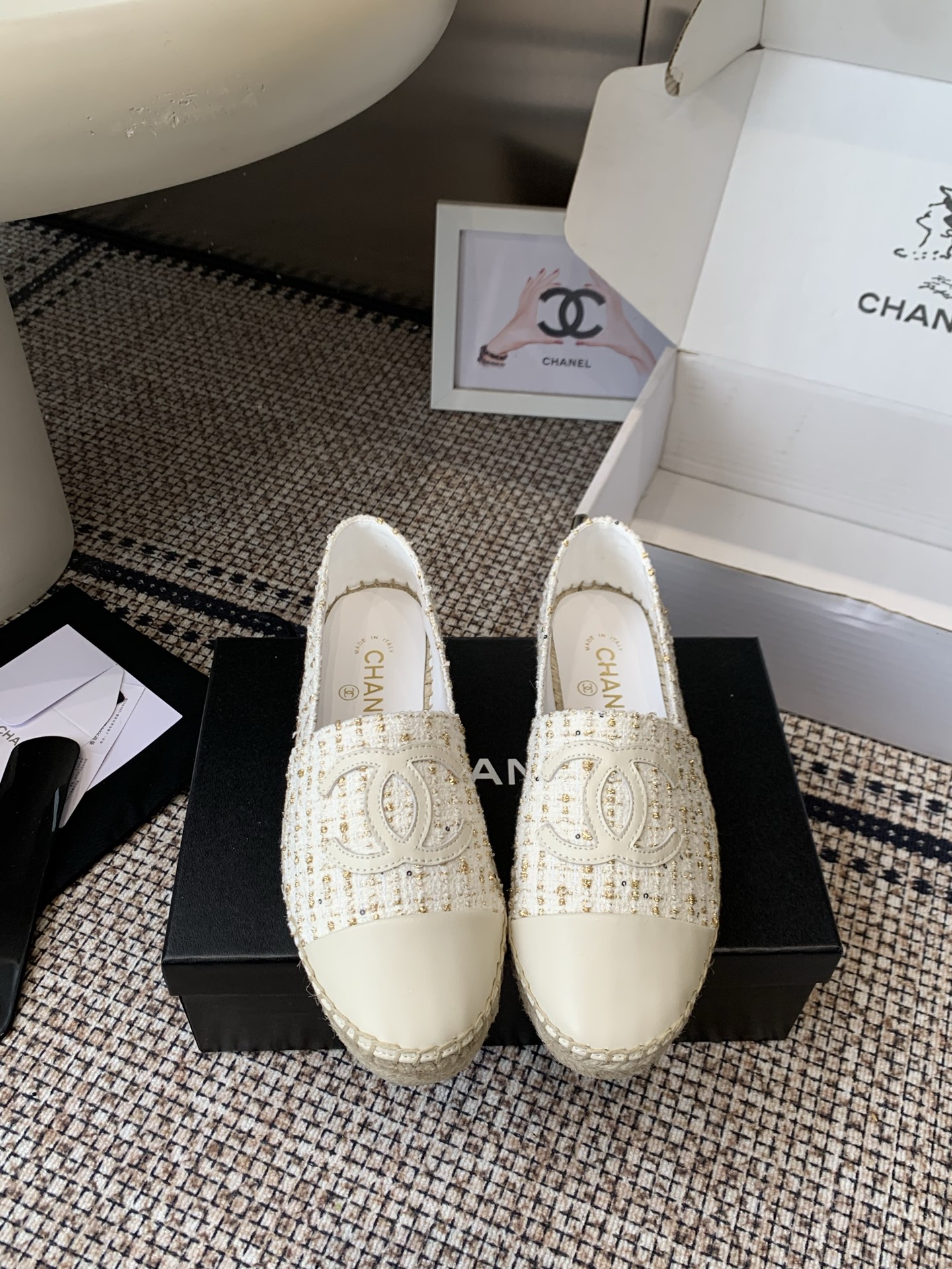 White Slip On Flats