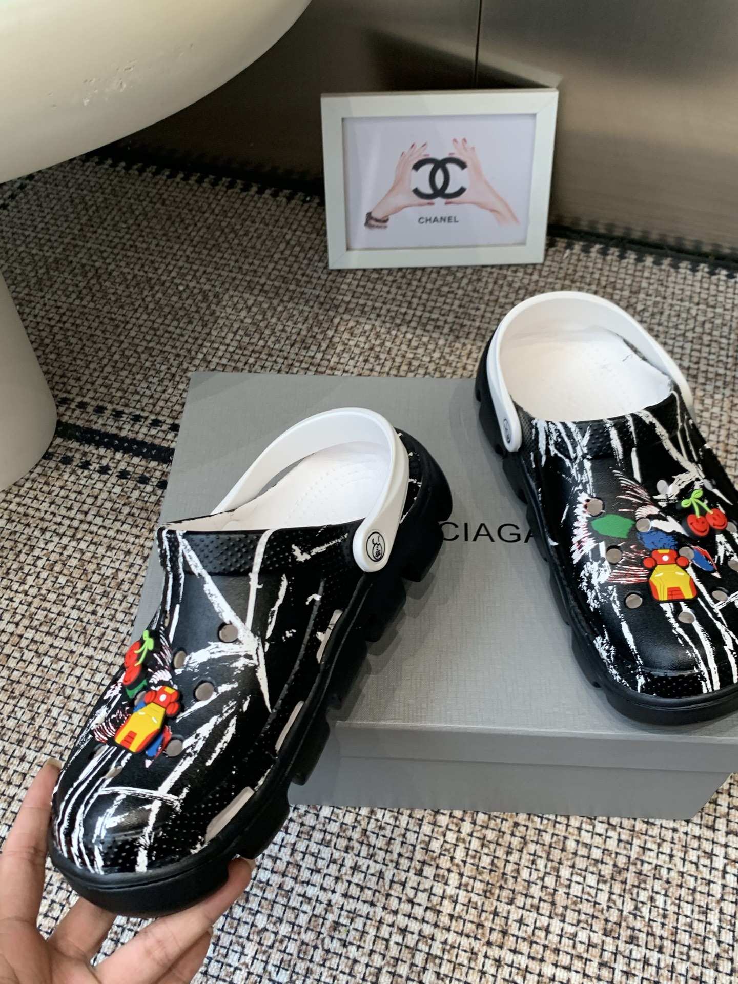 Balenciaga Printed Platform Clogs