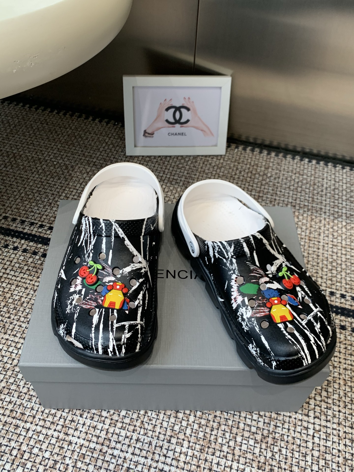 Balenciaga Printed Platform Clogs
