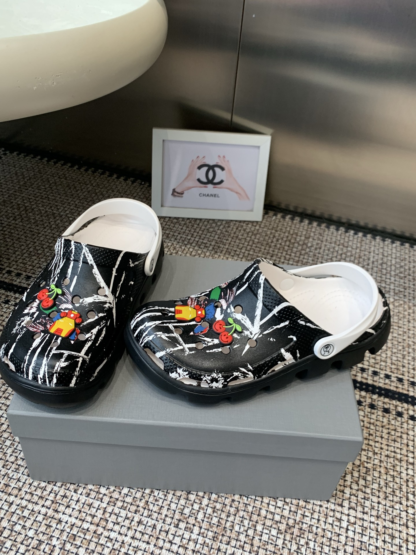 Balenciaga Printed Platform Clogs
