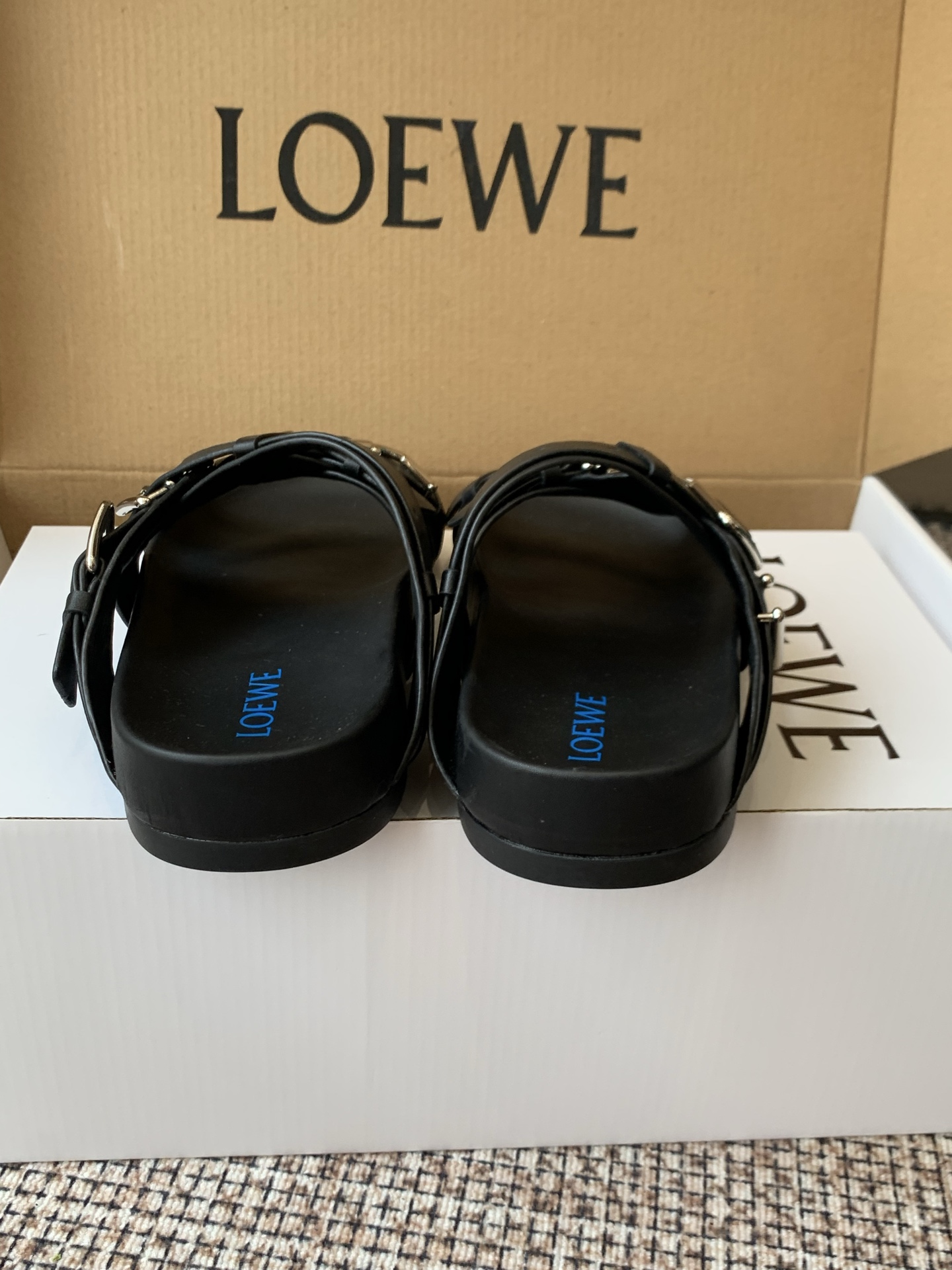 Loewe Multi Buckle Cross Strap Platform Sandals