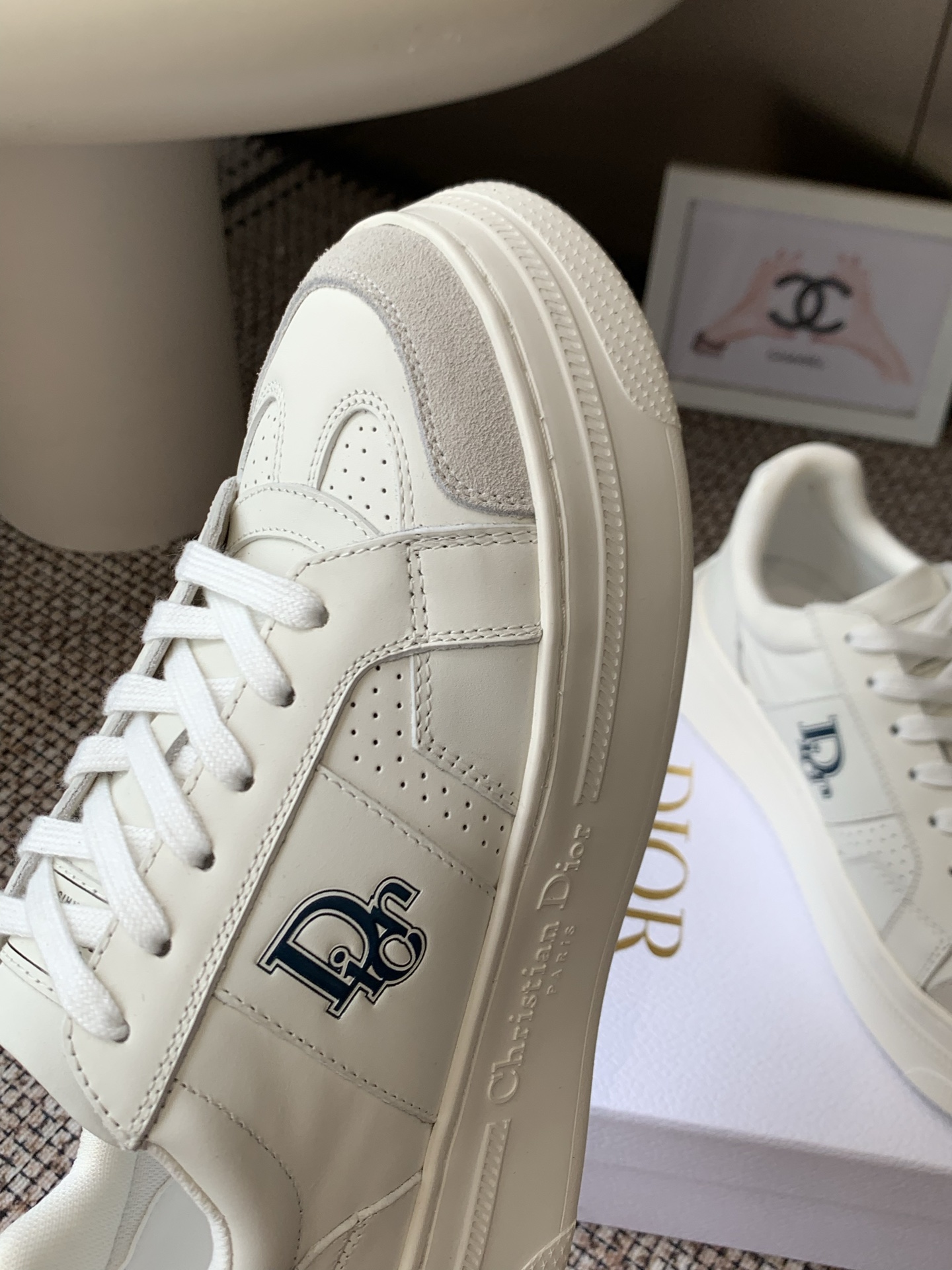 dior white star platform sneakers