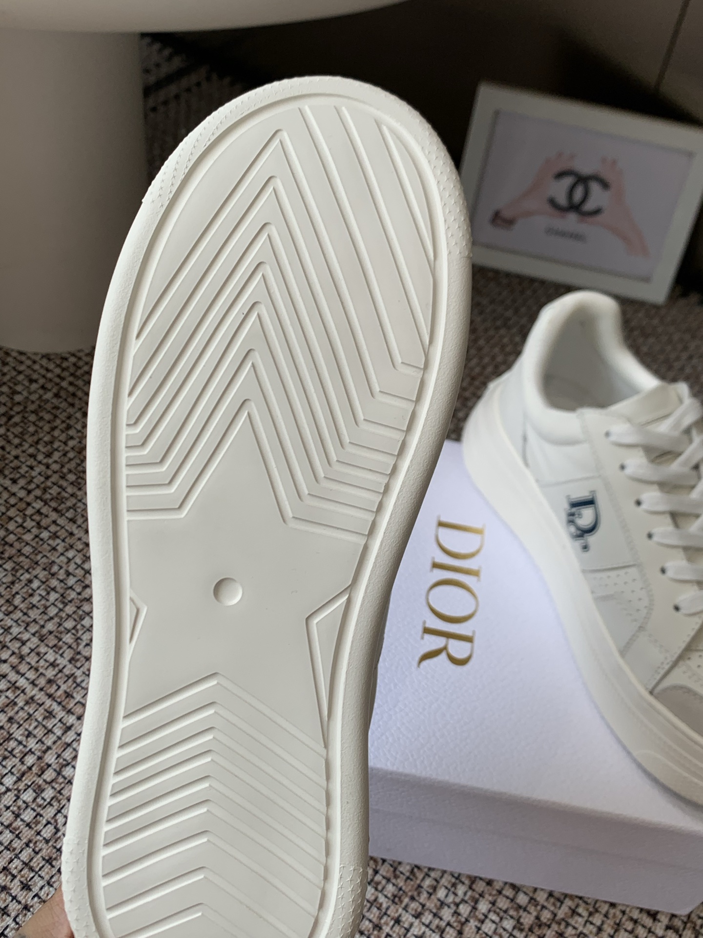 dior white star platform sneakers