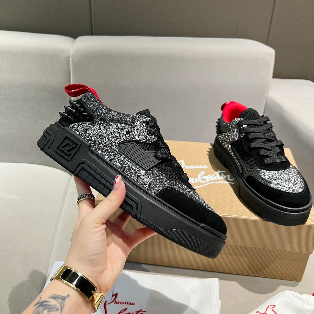 Sell High Quality
 Christian Louboutin Shoes Sneakers Red Unisex Calfskin Chamois Cowhide Genuine Leather Knitting Rubber Fashion Quick Dry