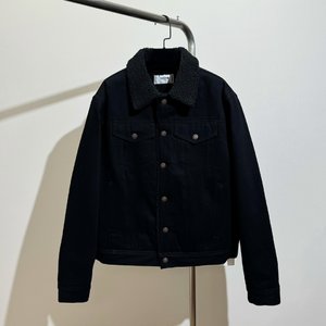 Celine Clothing Coats & Jackets Denim Blue Cotton Lambswool Fall Collection Vintage Casual