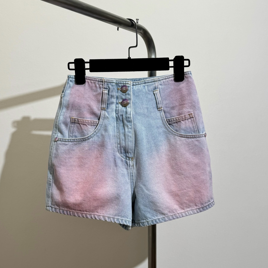 Chanel Clothing Jeans Shorts Red Cotton Spring Collection