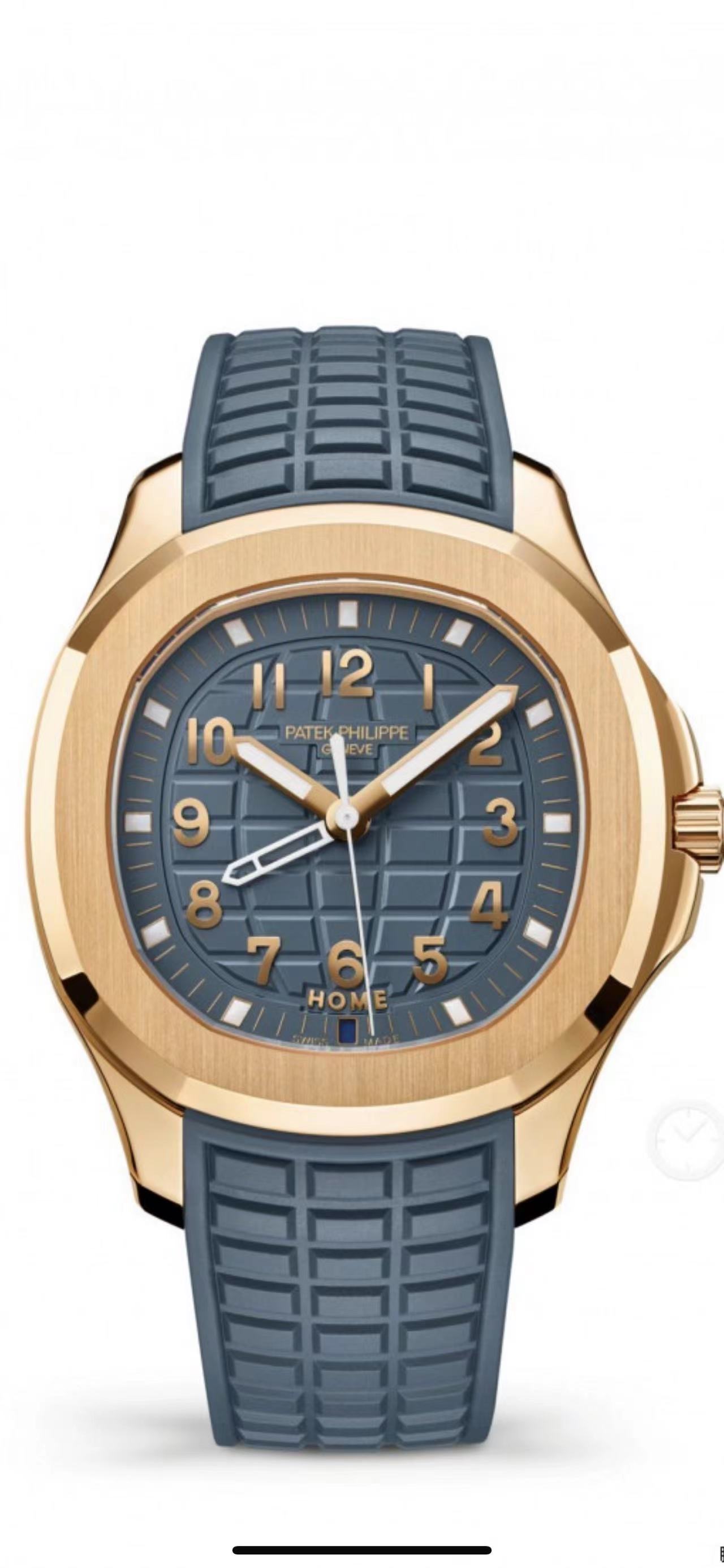 NO:158159,PATEK PHILIPPE5269R-001 Women's Gold Grenade, 18k rose gold material, new ink blue disc, gold needle and gold engraving, 38.8mm watch diameter, Aquanaut Luce, Italian 