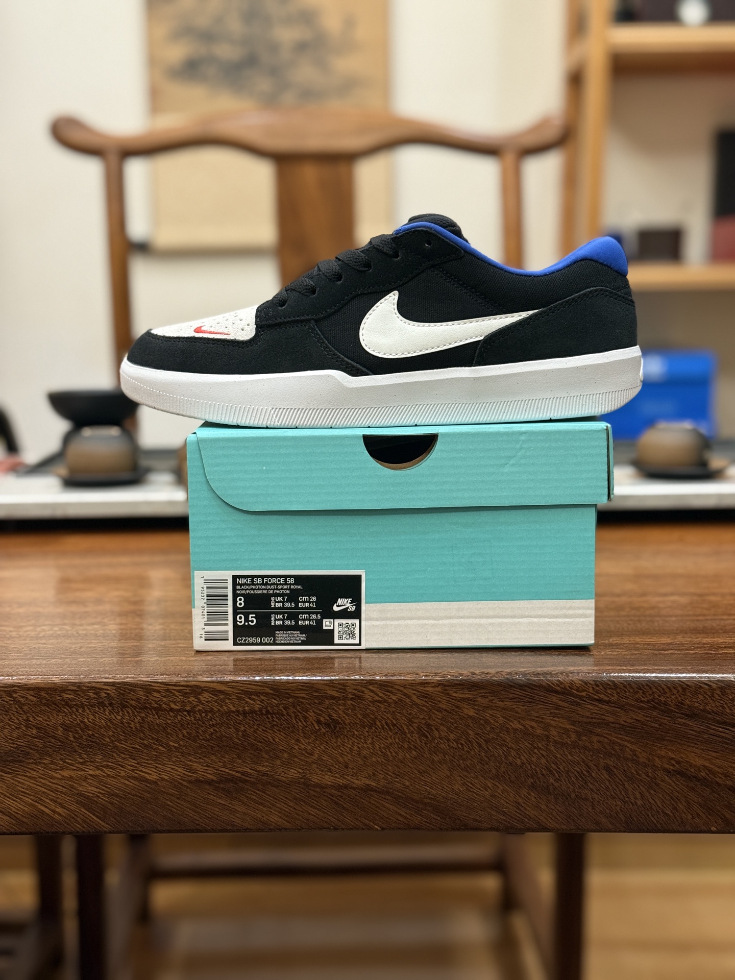 长期跑量款 性价比中的王者 SB F58款 黑白蓝 CZ2959-002 男女鞋 36 36.5 37.5 38 38.5 39 40 40.5 41 42 42.5 43 44 44.5 45 46