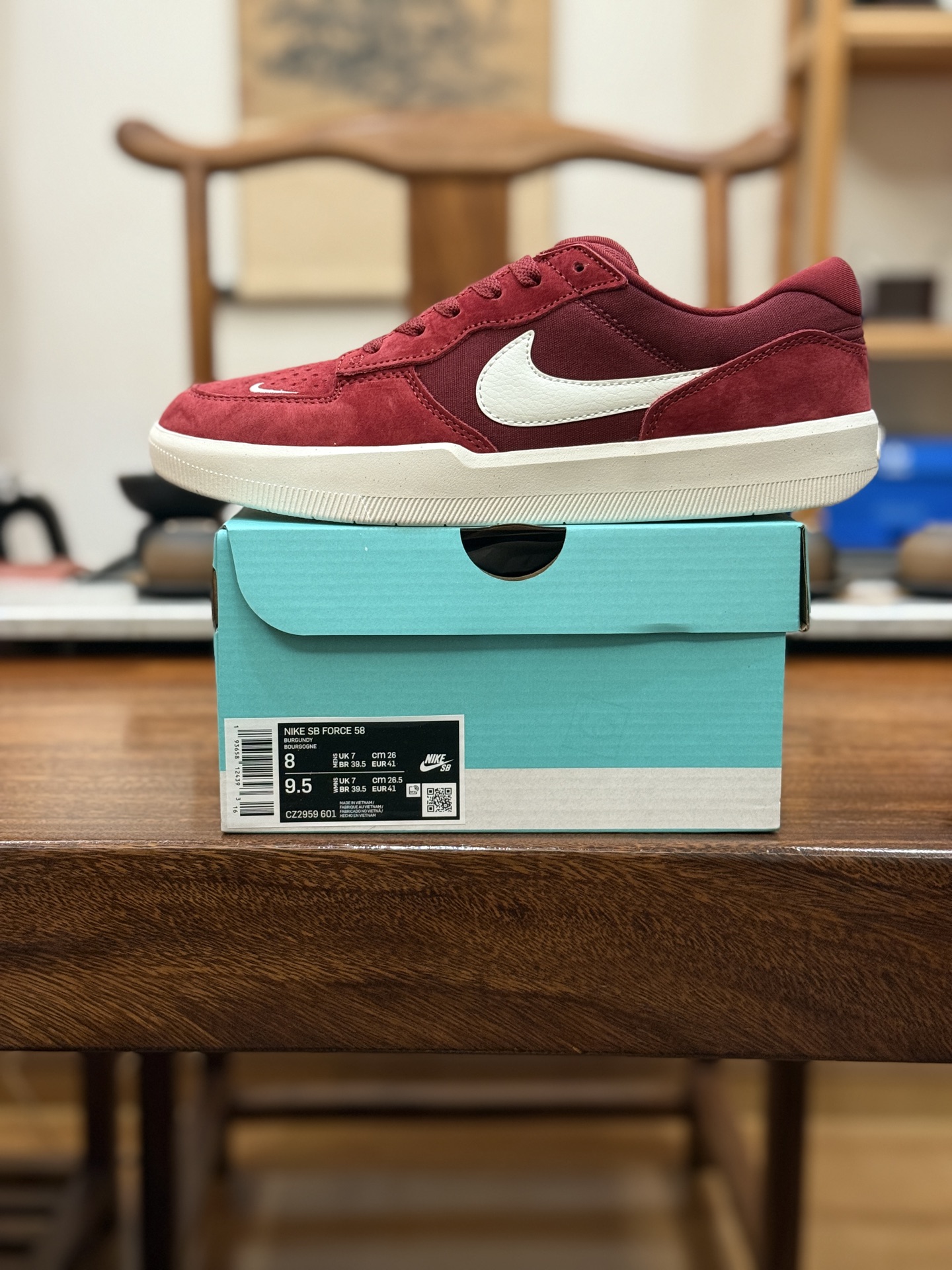 长期跑量款 性价比中的王者 SB F58款 酒红 CZ2959-601 男女鞋 36 36.5 37.5 38 38.5 39 40 40.5 41 42 42.5 43 44 44.5 45 46