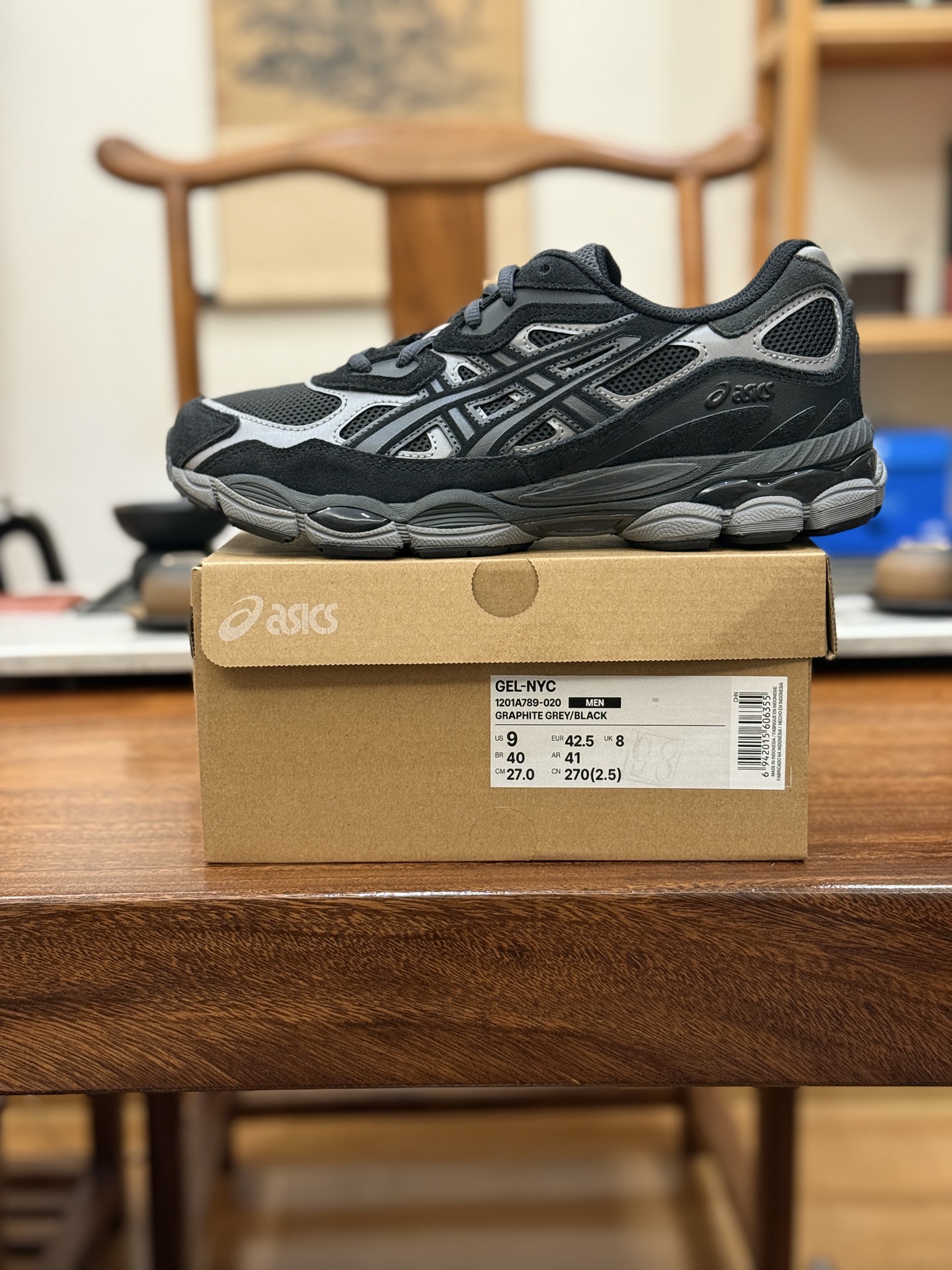 总裁版 公司级 平台货 亚瑟士 GEL-NYC 黑色 1203A789-020 男鞋 39 39.5 40 40.5 41.5 42 42.5 43.5 44 44.5 45 46 46.5 47