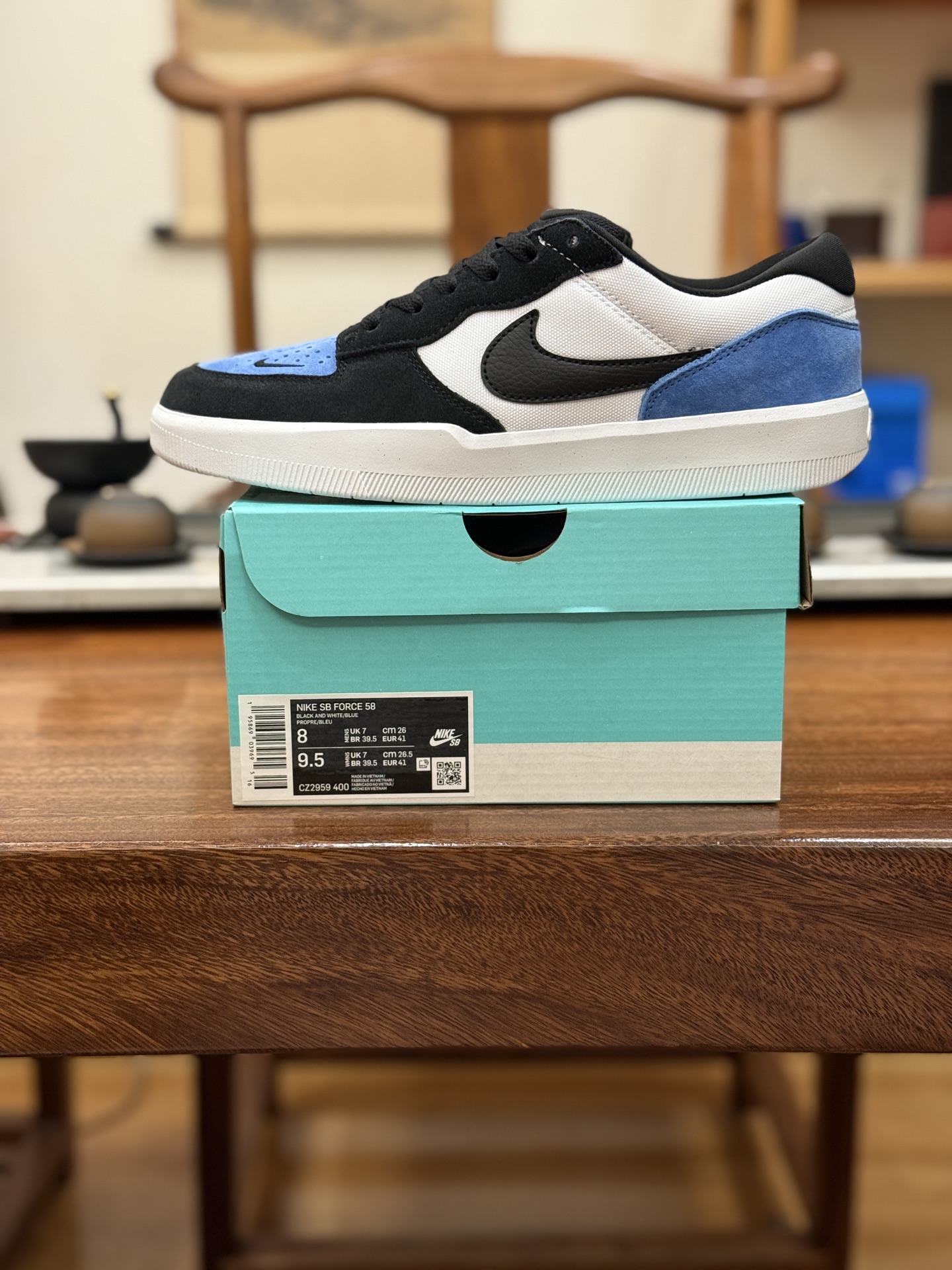 长期跑量款 性价比中的王者 SB F58款 黑蓝CZ2959-400 男女鞋 36 36.5 37.5 38 38.5 39 40 40.5 41 42 42.5 43 44 44.5 45 46