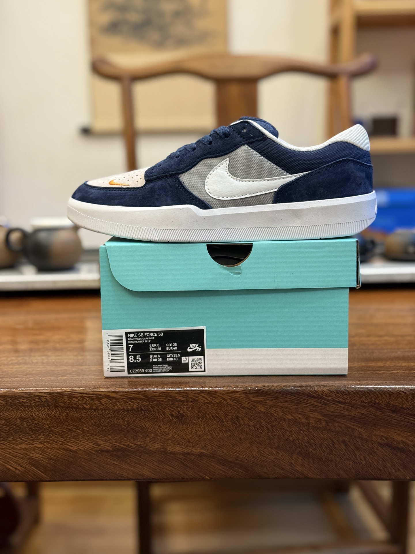 长期跑量款 性价比中的王者 SB F58款 蓝白 CZ2959-403 男女鞋 36 36.5 37.5 38 38.5 39 40 40.5 41 42 42.5 43 44 44.5 45 46