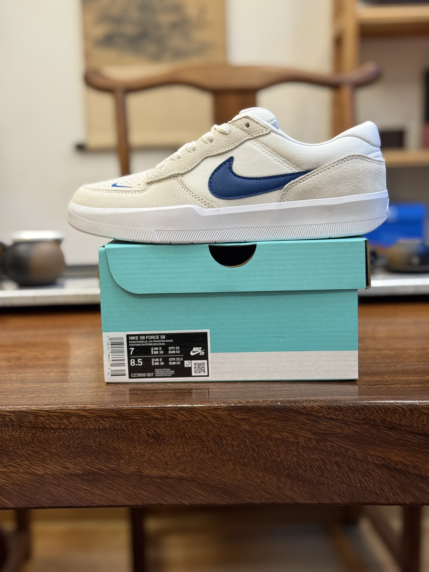 长期跑量款 性价比中的王者 SB F58款 灰蓝 CZ2959-007 男女鞋 36 36.5 37.5 38 38.5 39 40 40.5 41 42 42.5 43 44 44.5 45 46