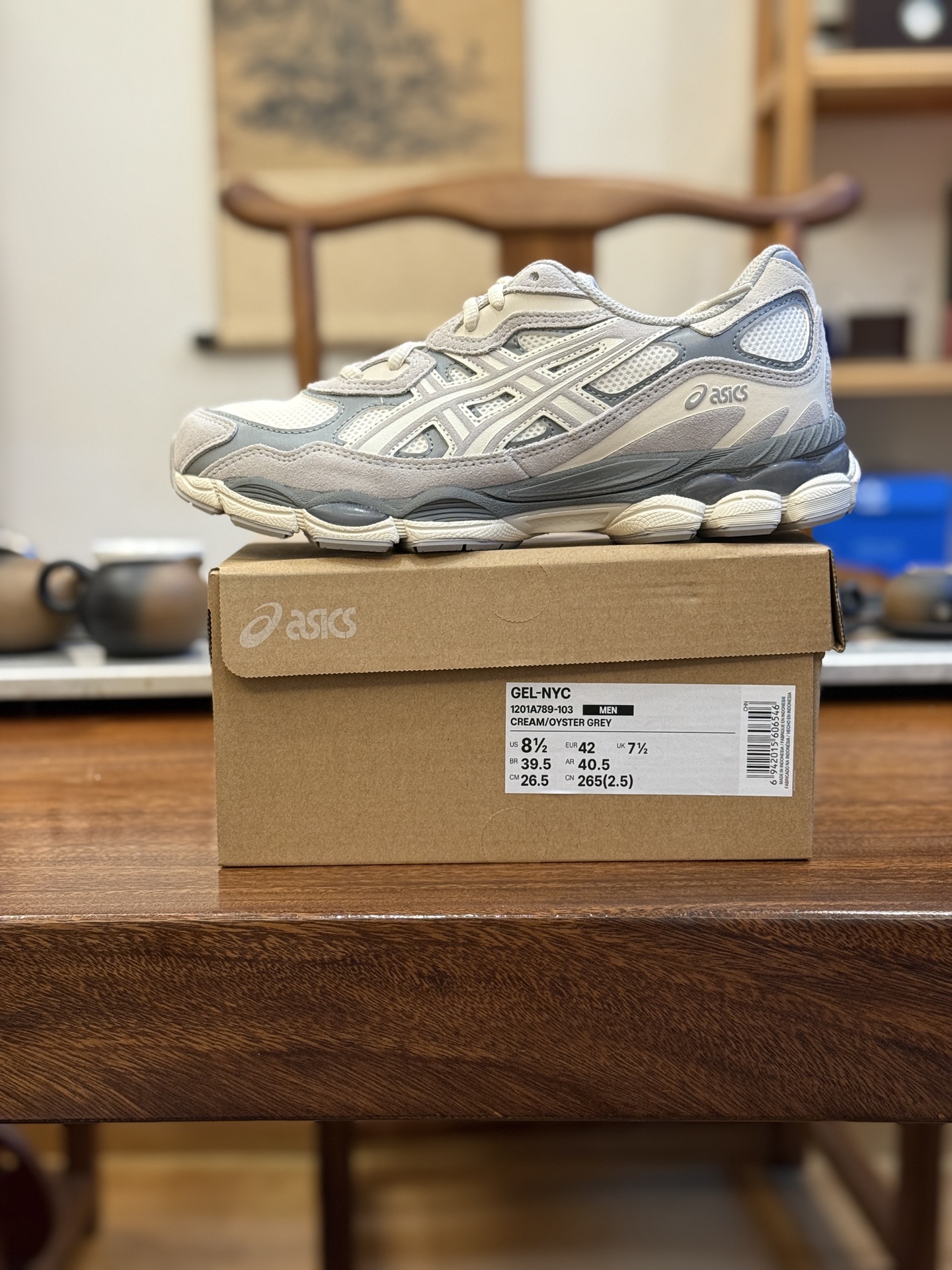 总裁版 公司级 平台货 亚瑟士 GEL-NYC 米灰 1203A789-103 男鞋 39 39.5 40 40.5 41.5 42 42.5 43.5 44 44.5 45 46 46.5 47