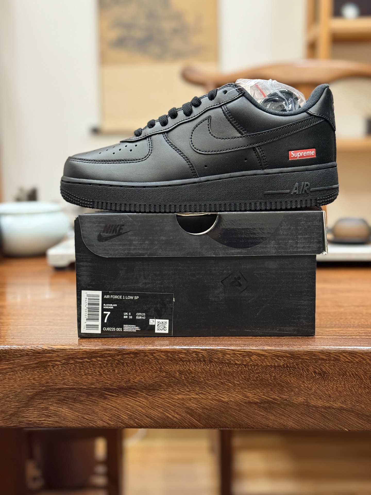 外贸版 A版 空军 SUP黑色红标 CU9225-001 男女鞋 35.5 36 36.5 37.5 38 38.5 39 40 40.5 41 42 42.5 43 44 44.5 45 46 47.5 48.5