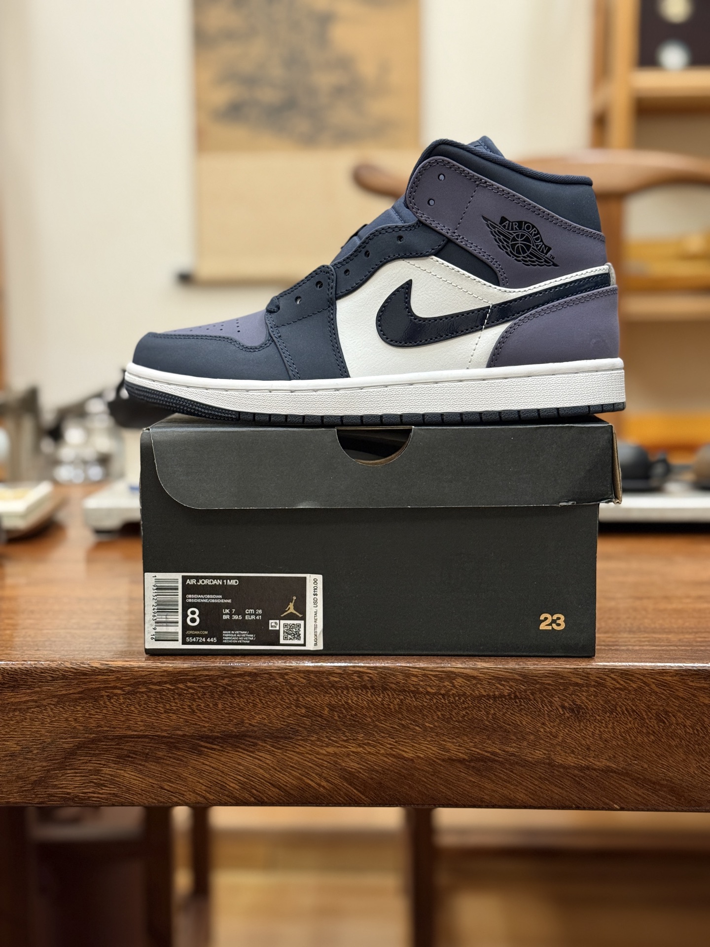 DT升级版 新货🚀 鞋头腰身变更加完美 顶级原版 公司级 平台货 AIR JORDAN 1 MID 中帮 桑德紫 554724-445 男鞋 40 40.5 41 42 42.5 43 44 44.5 45 46