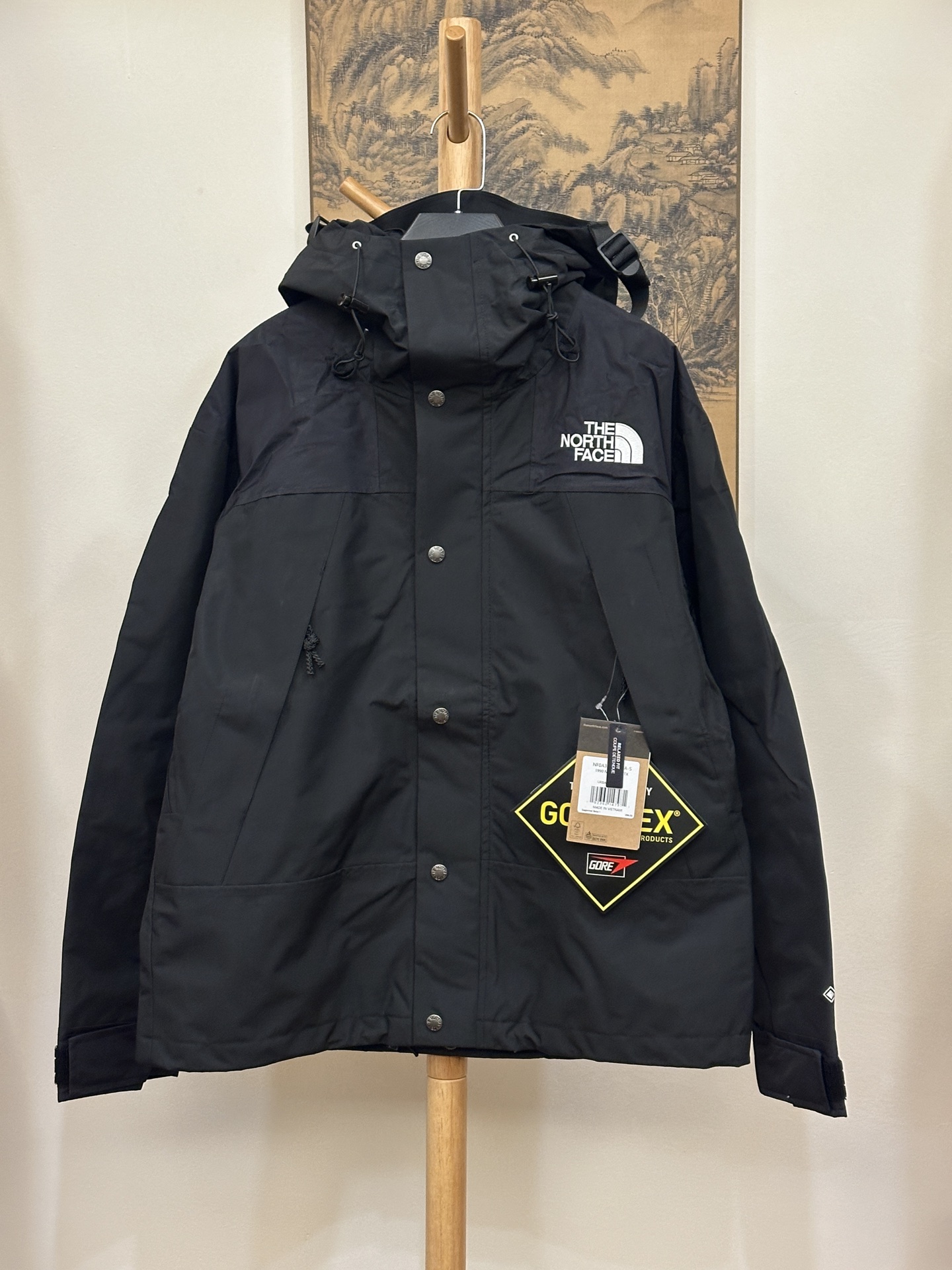 顶级版 公司级 平台货 顶级压胶版本 The North Facel 北面 经典 90冲锋衣 黑色 男女同款 尺码 XS S M L XL XXL