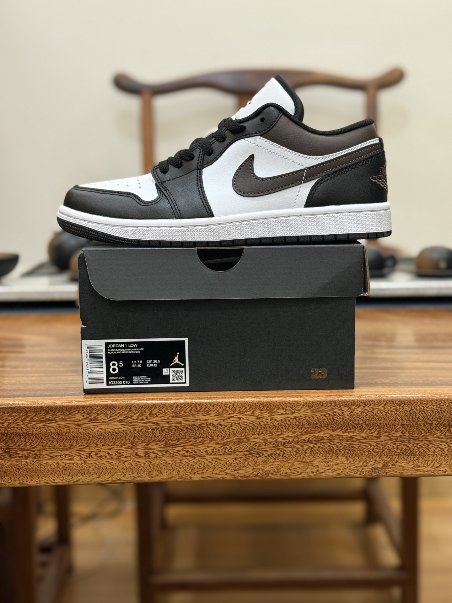 顶级原版 公司级 平台货 AIR JORDAN 1 LOW 白黑棕 IO3393-010 男鞋 40-46