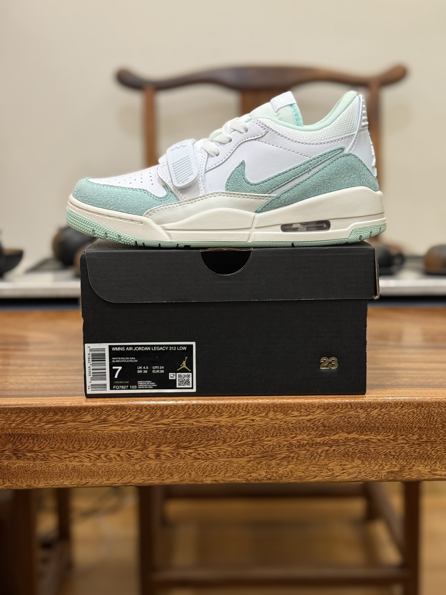 顶级原版 公司级 AJ1 低帮312 白浅绿 FQ7827-103 男女鞋 36 36.5 37.5 38 38.5 39 40 40.5 41 42 42.5 43 44 44.5 45 46 47.5