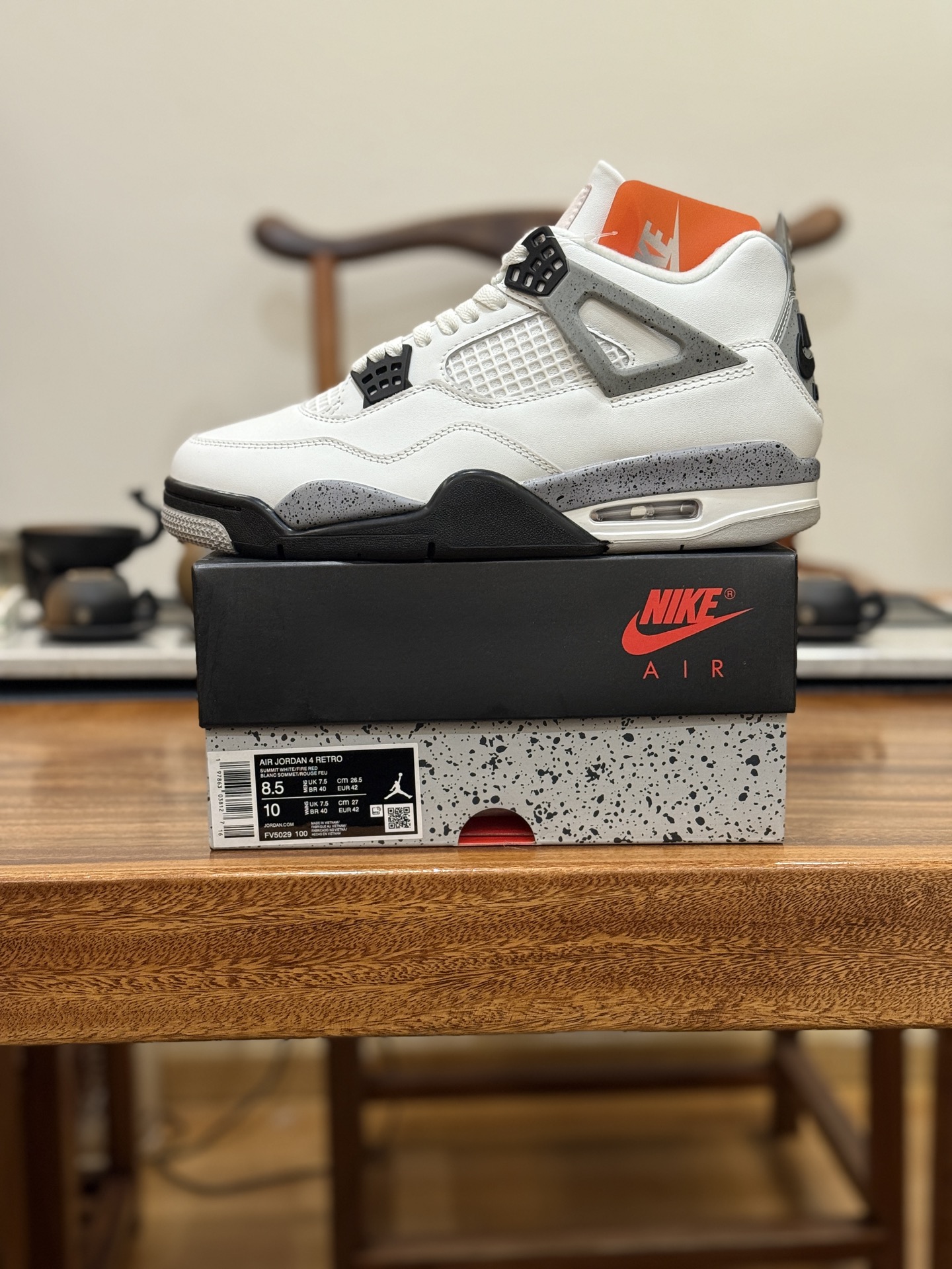 DT升级版 顶级原版 Jordan Air Jordan 4 Retro "White Cement" 时尚百搭 减震防滑耐磨 中帮 复古篮球鞋 2025复刻版 白碳灰 FV5029-100 男鞋 40 40.5 41 42 42.5 43 44 44.5 45 46 47.5