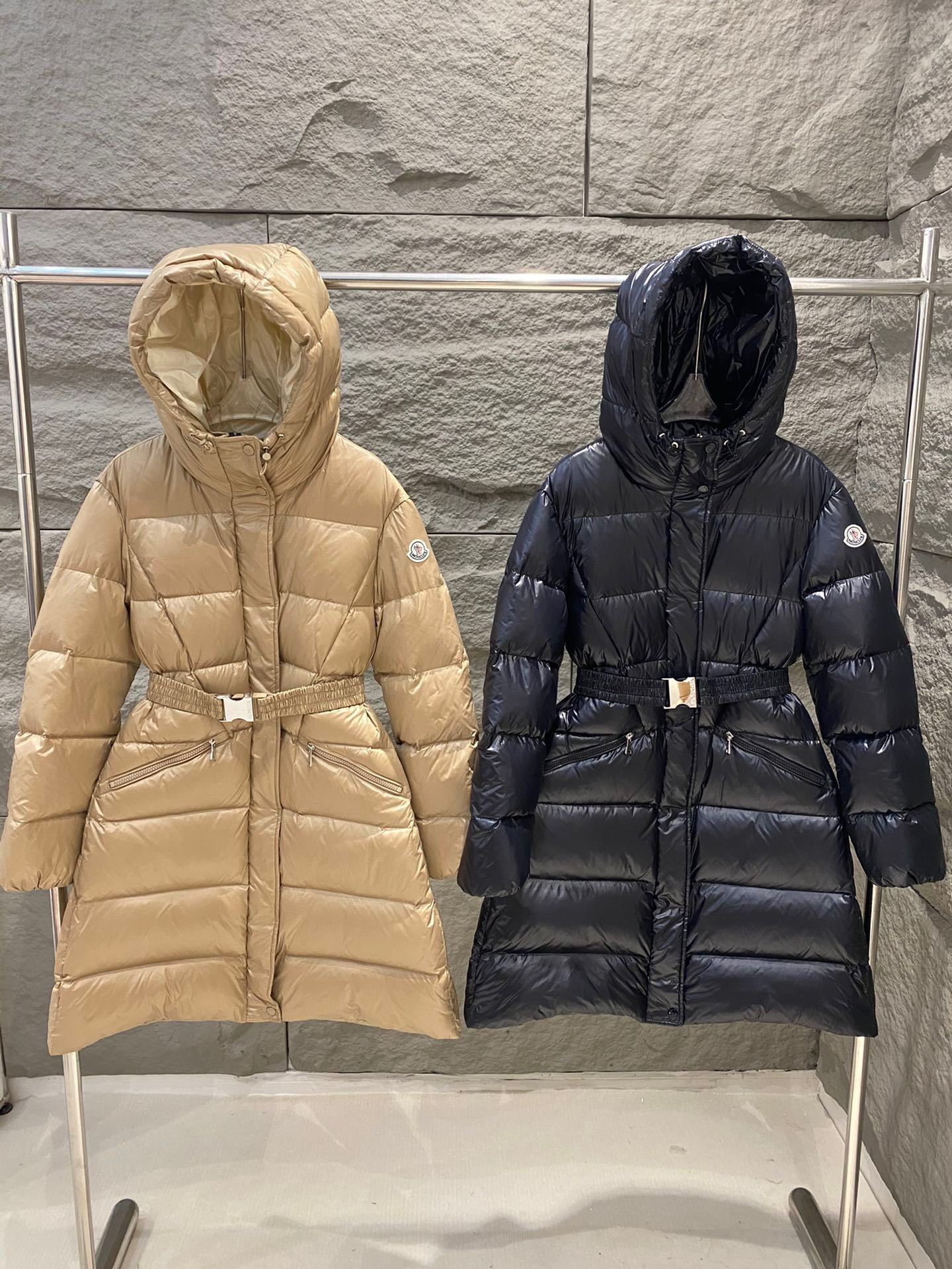 Moncler Bellevue Belted Long Down Jacket - Stylish & Warm Winter Coat