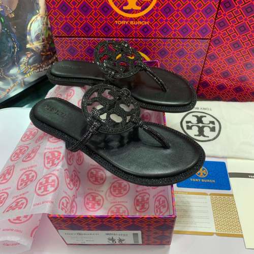 Tory Burch Embellished Thong Sandals, Comfortable, Classic Logo Design 1 Tory Burch Embellished Thong Sandals, Comfortable, Classic Logo Design