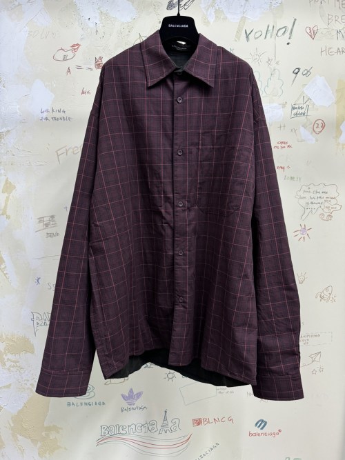 Balenciaga Reversible Plaid Flannel Shirt - Versatile Style 1 Balenciaga Reversible Plaid Flannel Shirt - Versatile Style