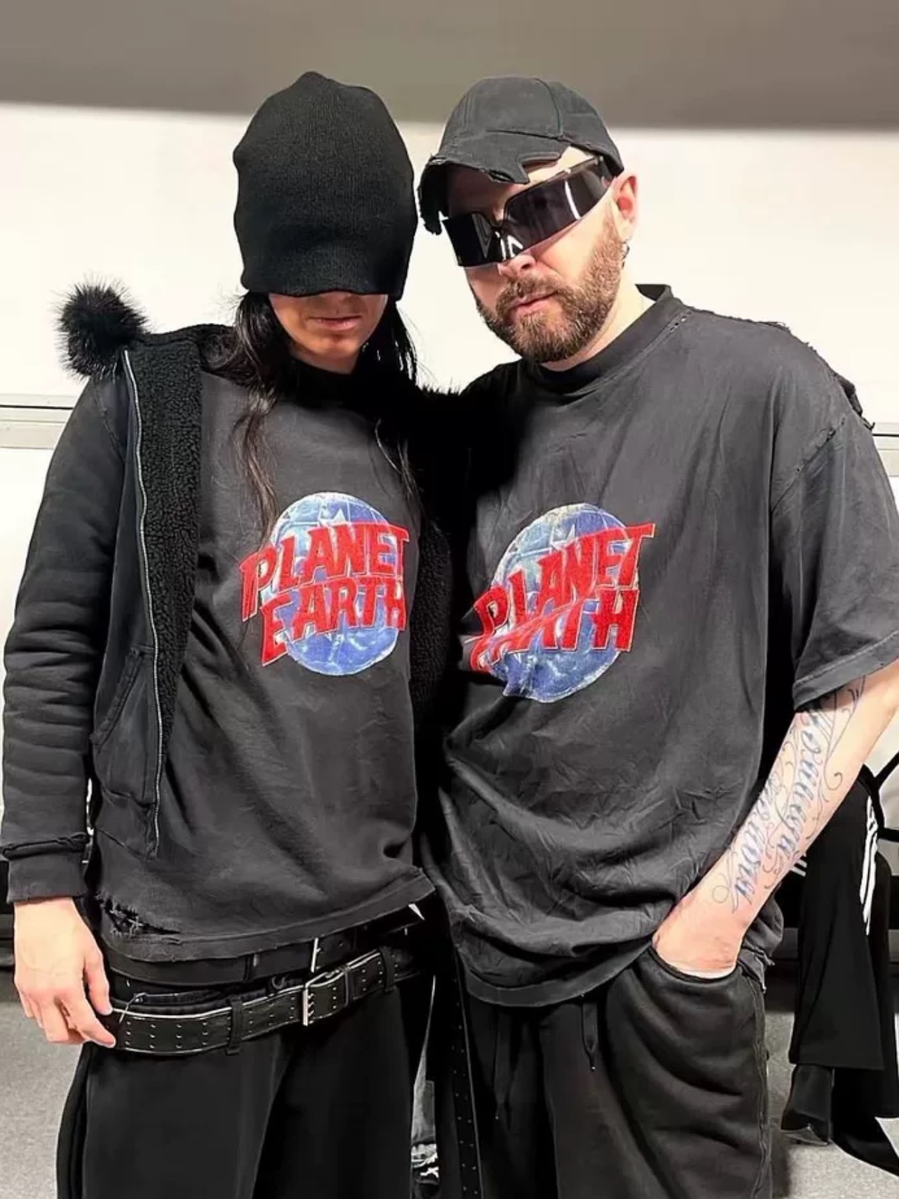 Balenciaga Planet Earth Vintage Wash Distressed Oversized T-Shirt