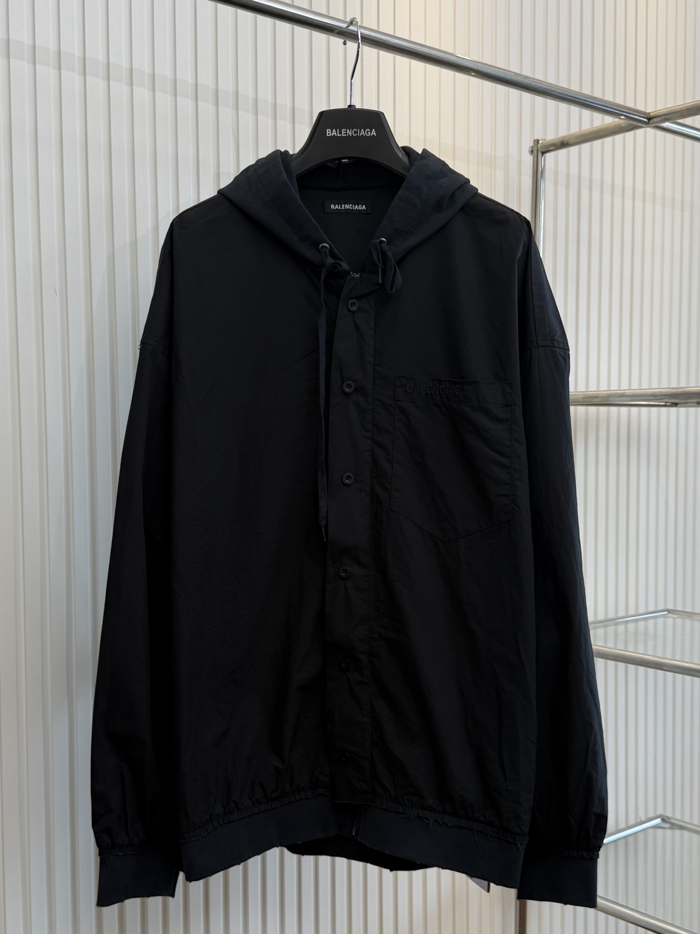 p775 Bal Paris 25ss letter embroidered long-sleeved shirt SMS: xs s m