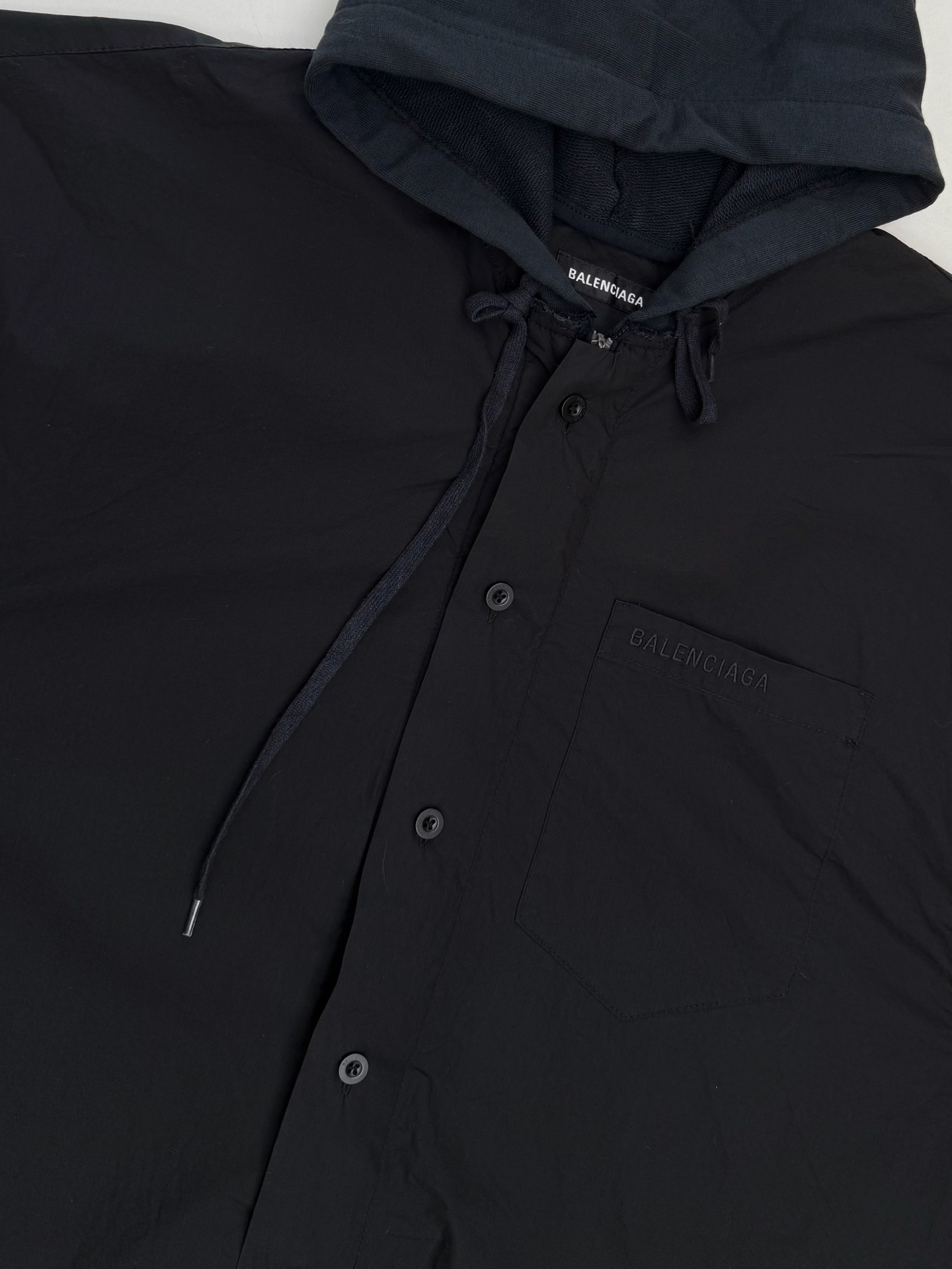 p775 Bal Paris 25ss letter embroidered long-sleeved shirt SMS: xs s m - 图片 4