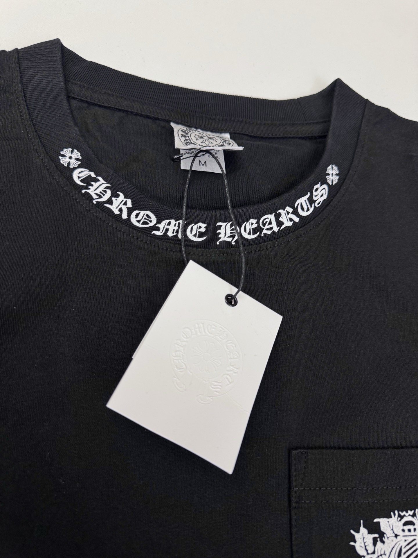 Chrome Hearts CH 克罗心Vintage十字架马蹄藤蔓宝剑水洗长袖T恤