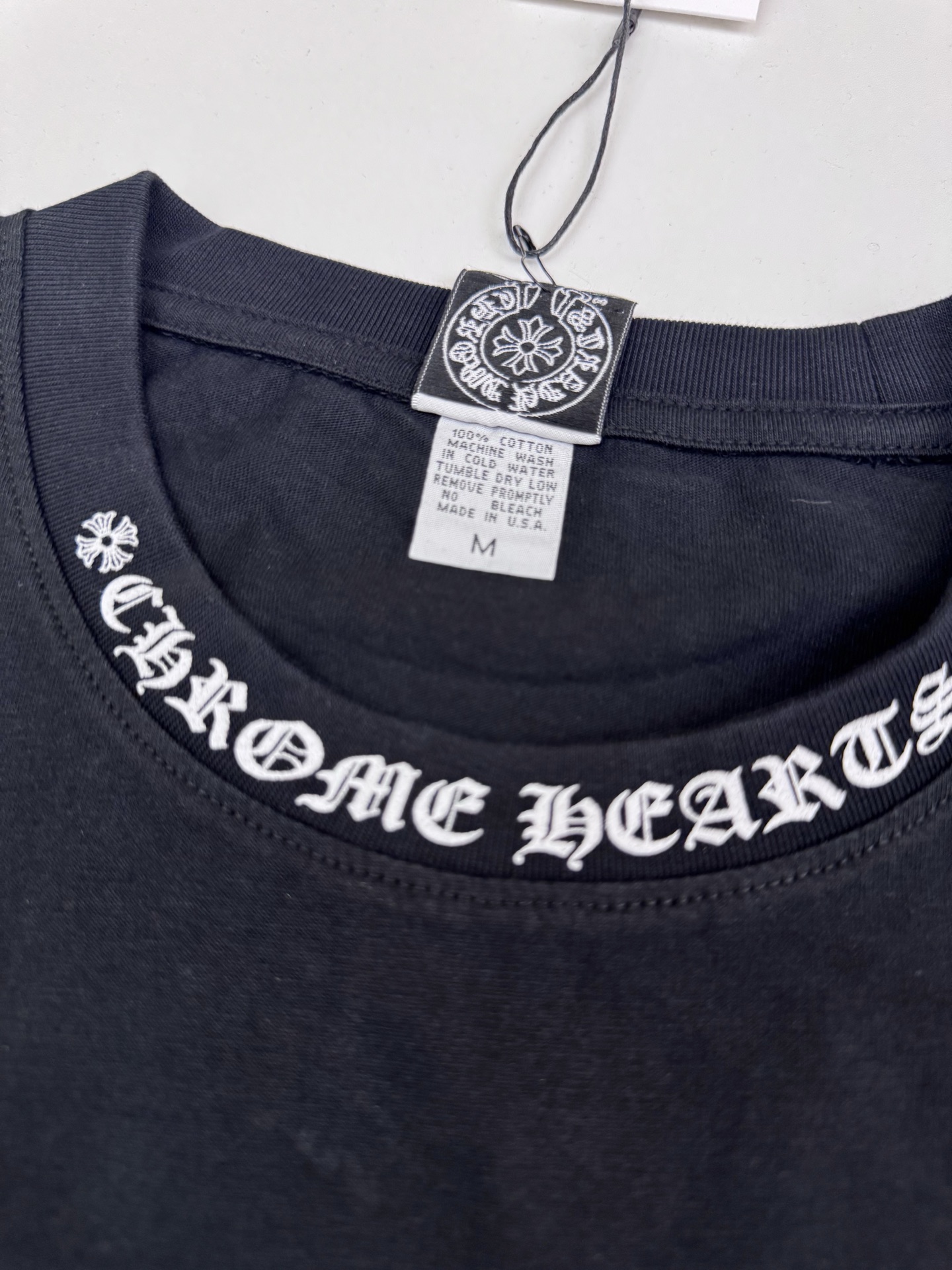 Chrome Hearts CH 克罗心Vintage十字架马蹄藤蔓宝剑水洗长袖T恤