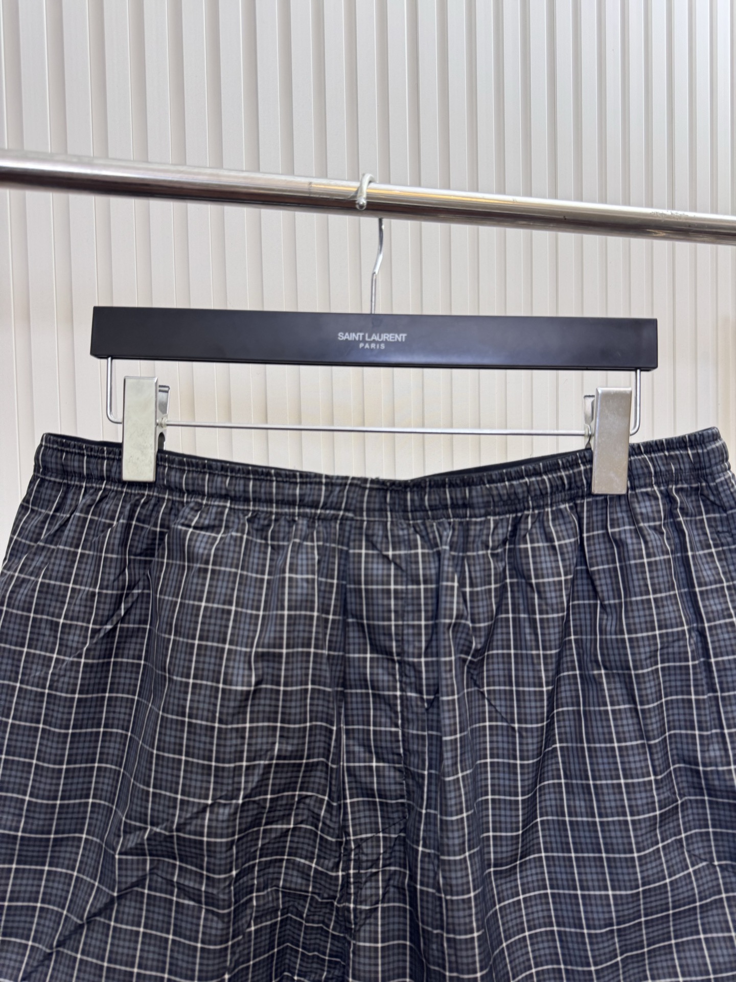 Balenciaga Bal 巴黎世家麦穗刺绣格纹沙滩短裤