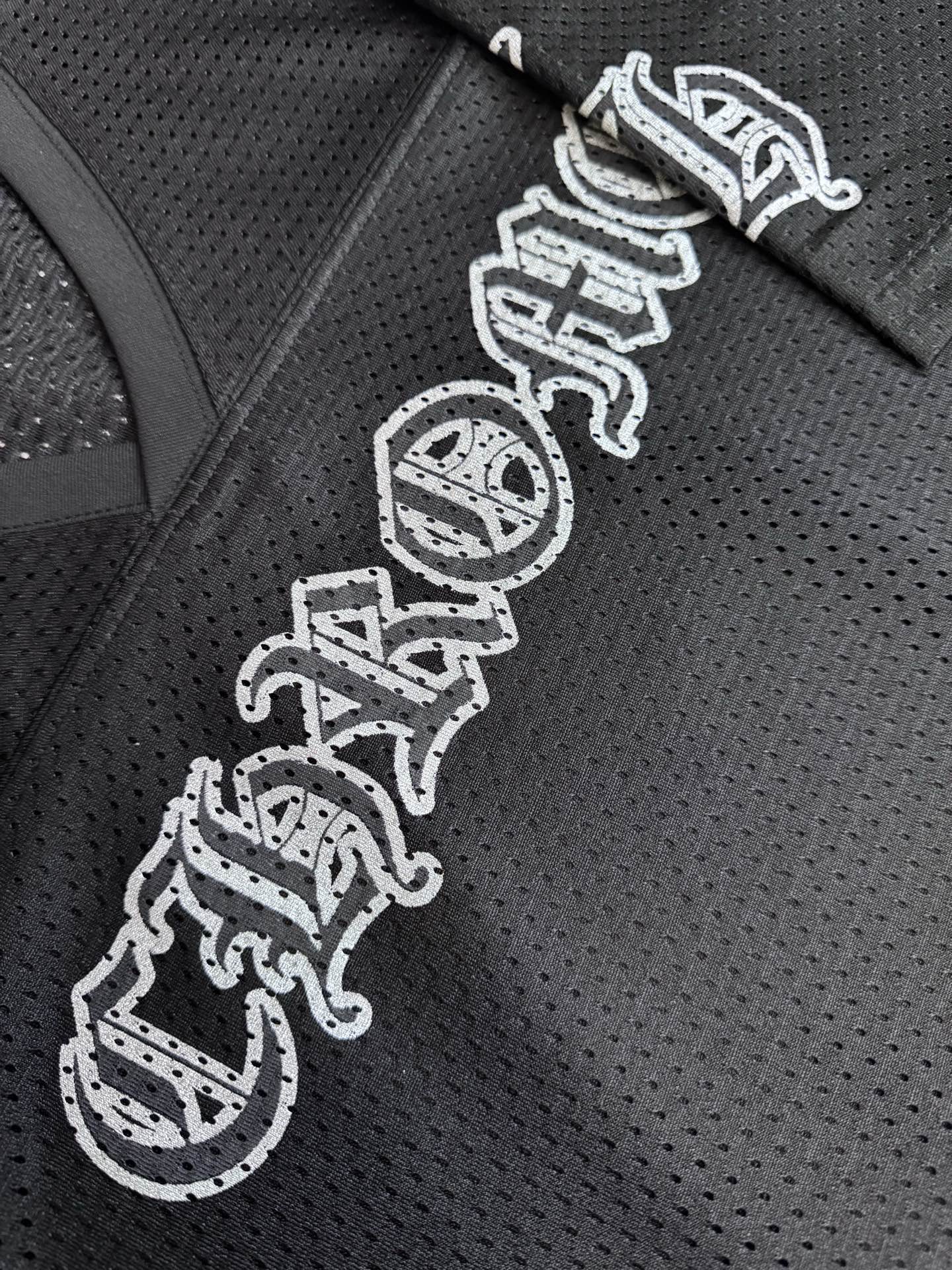Chrome Hearts CH 克罗心 25ss黑色款V领网眼短袖款冰球服