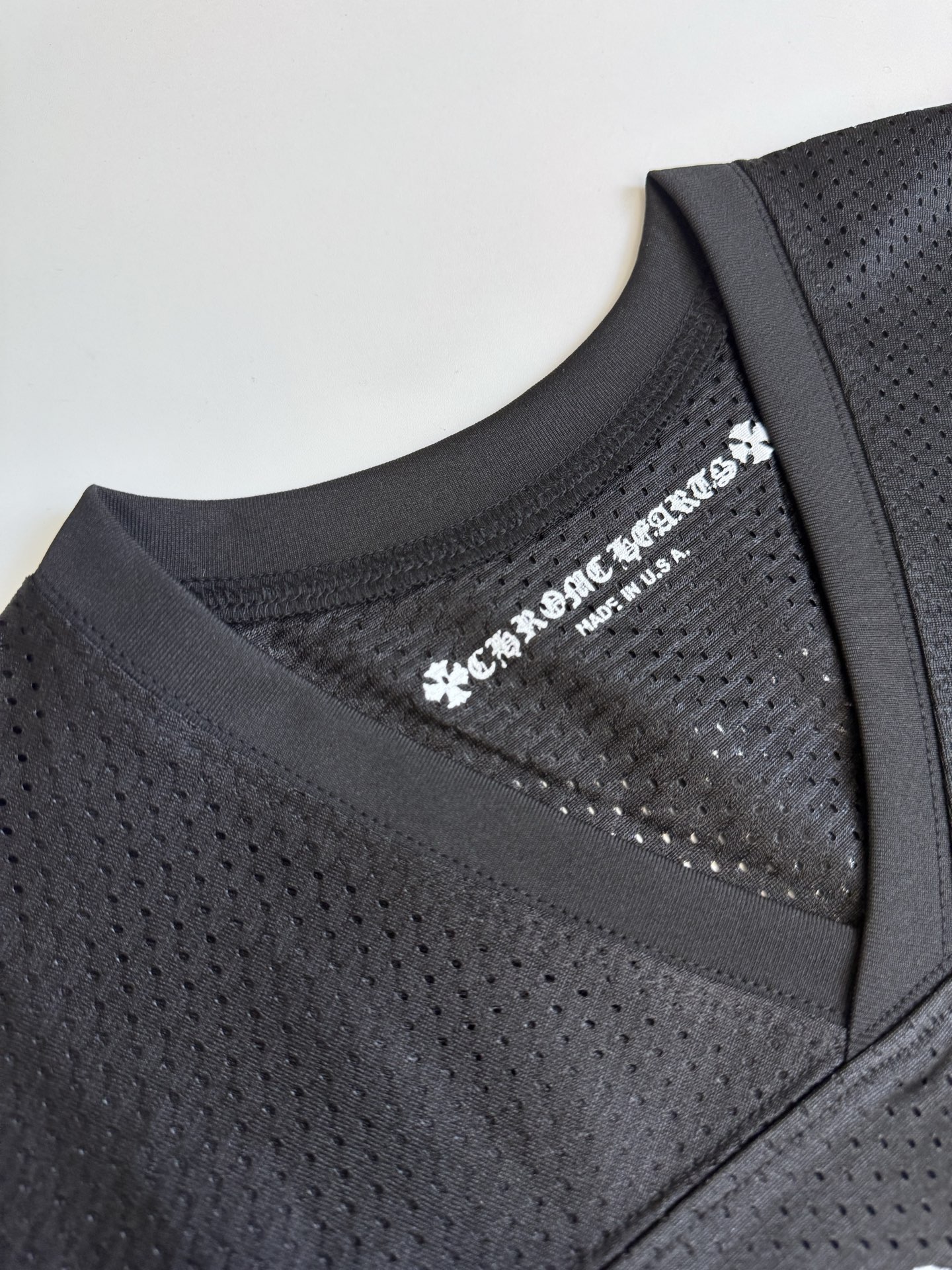 Chrome Hearts CH 克罗心 25ss黑色款V领网眼短袖款冰球服
