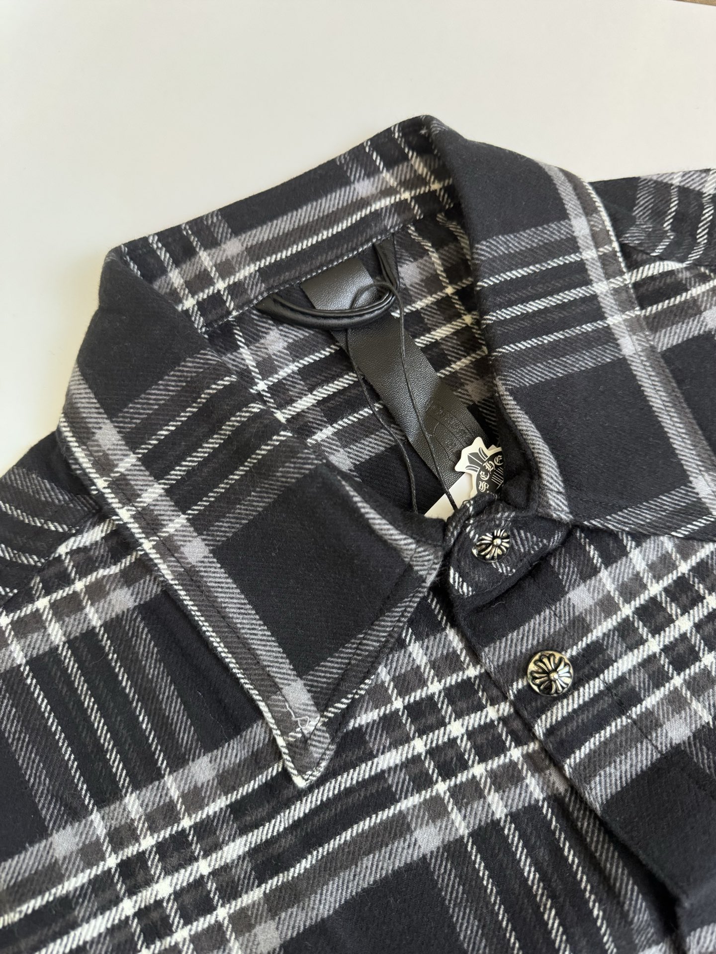 Chrome Hearts Ch 克罗心 法兰绒格纹翻领长袖衬衫
