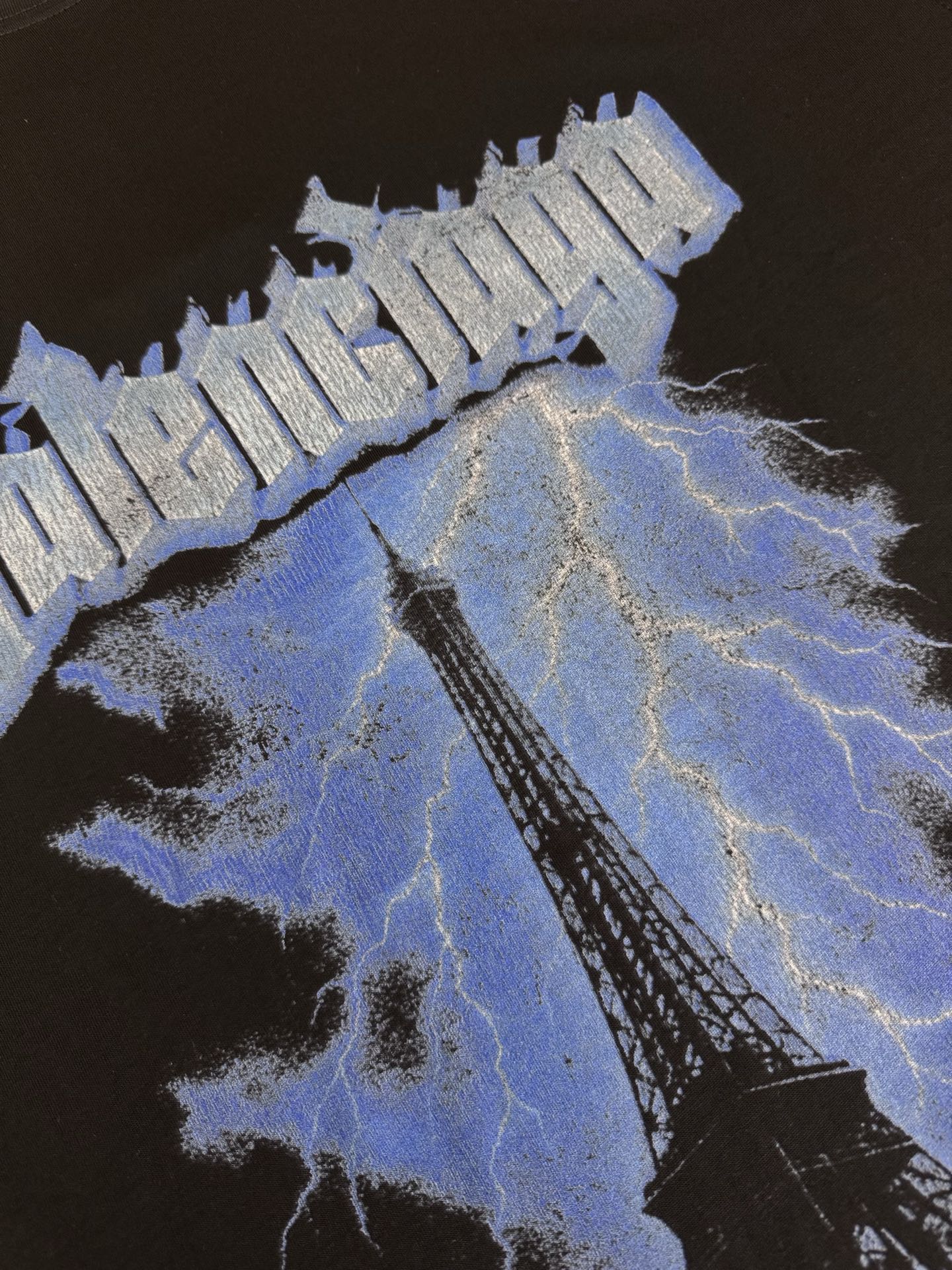 Balenciaga Bal 巴黎世家26ss铁塔闪电直喷印花短袖T恤