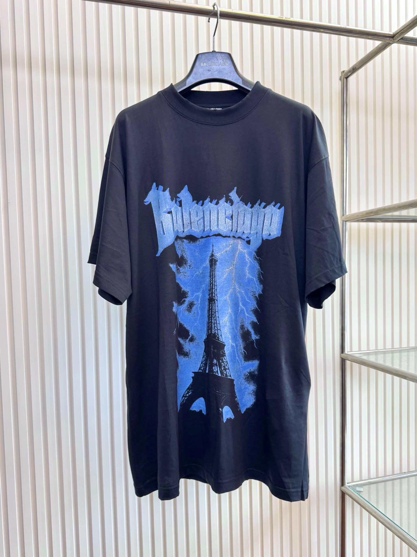 Balenciaga Bal 巴黎世家26ss铁塔闪电直喷印花短袖T恤