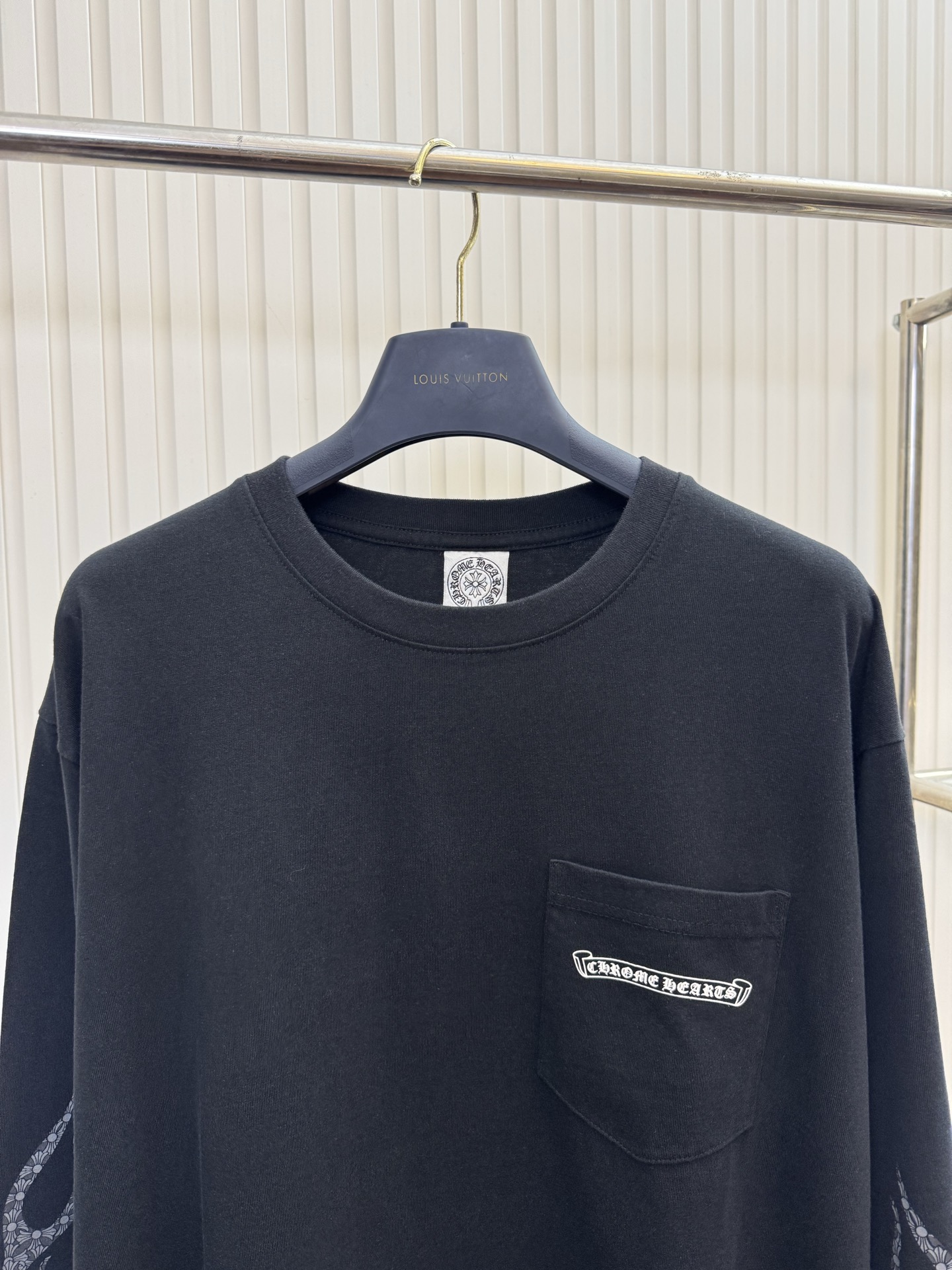 Chrome Hearts CH 克罗心火焰袖臂印花水洗长袖