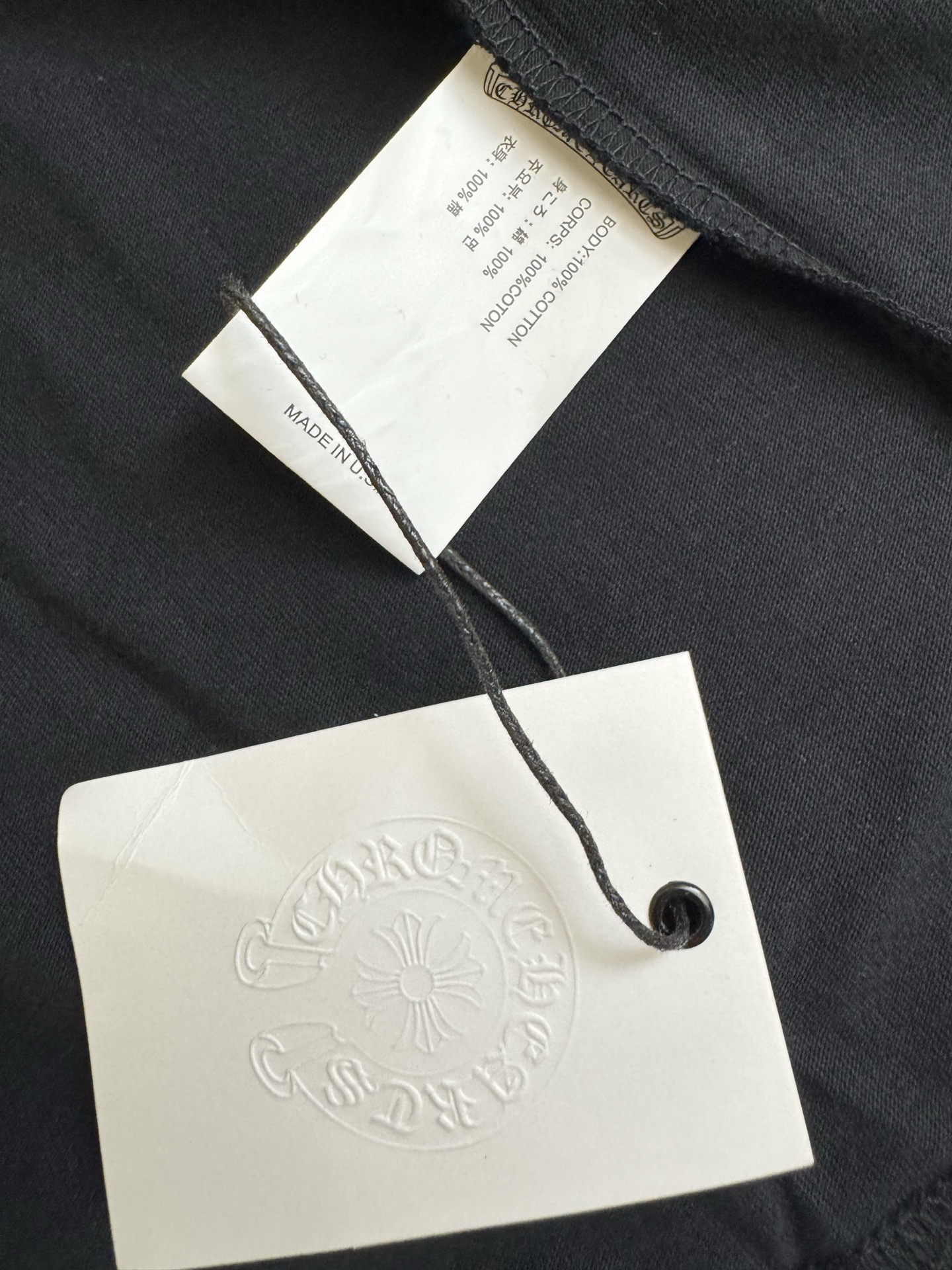 Chrome Hearts CH 克罗心粉色梵文字母口袋短袖T恤