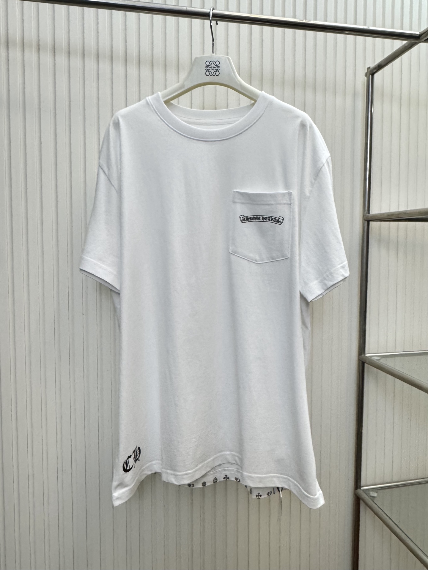 Chrome Hearts CH 克罗心后背火焰图腾口袋短袖T恤