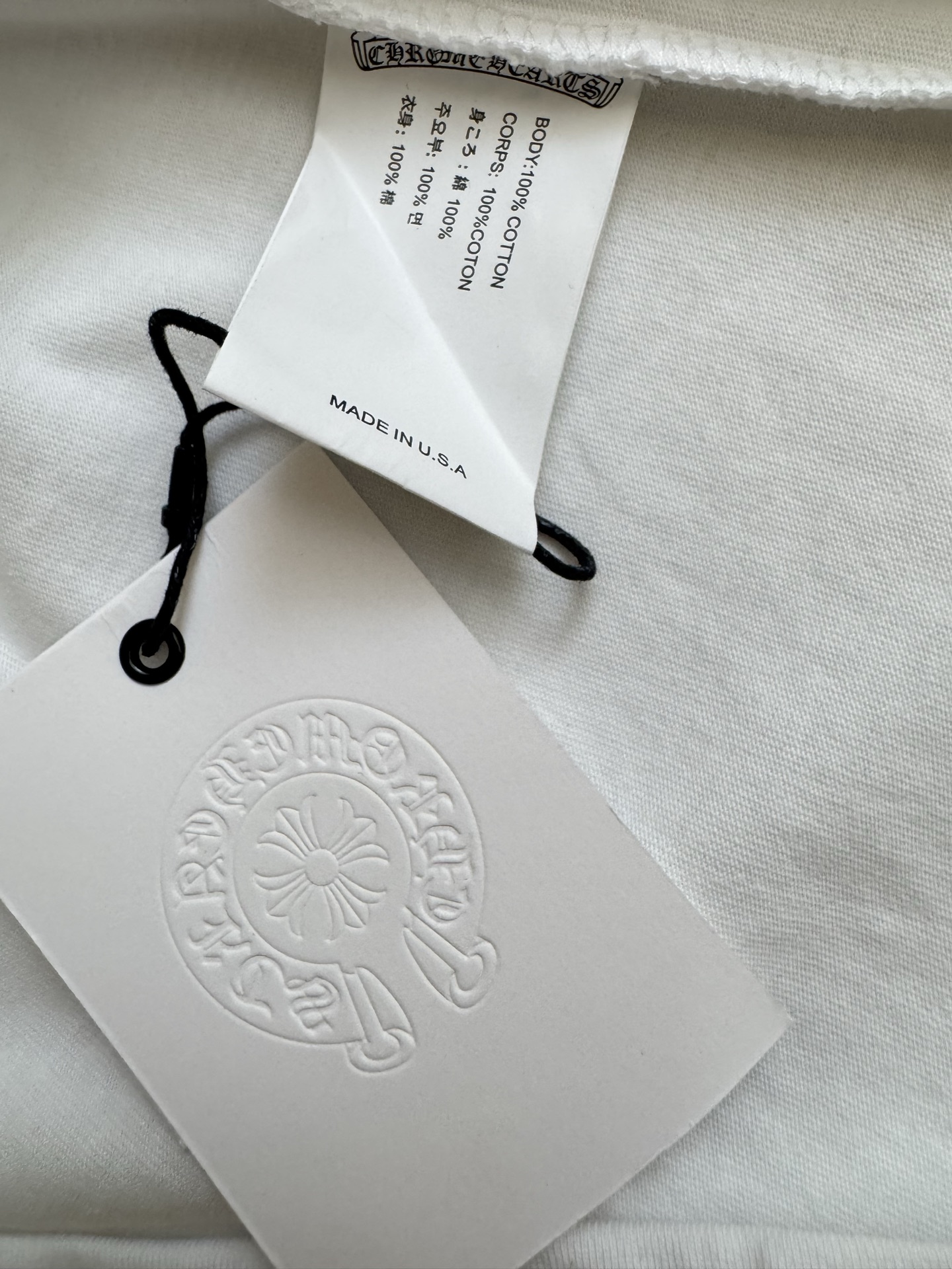 Chrome Hearts CH 克罗心粉色梵文字母口袋短袖T恤