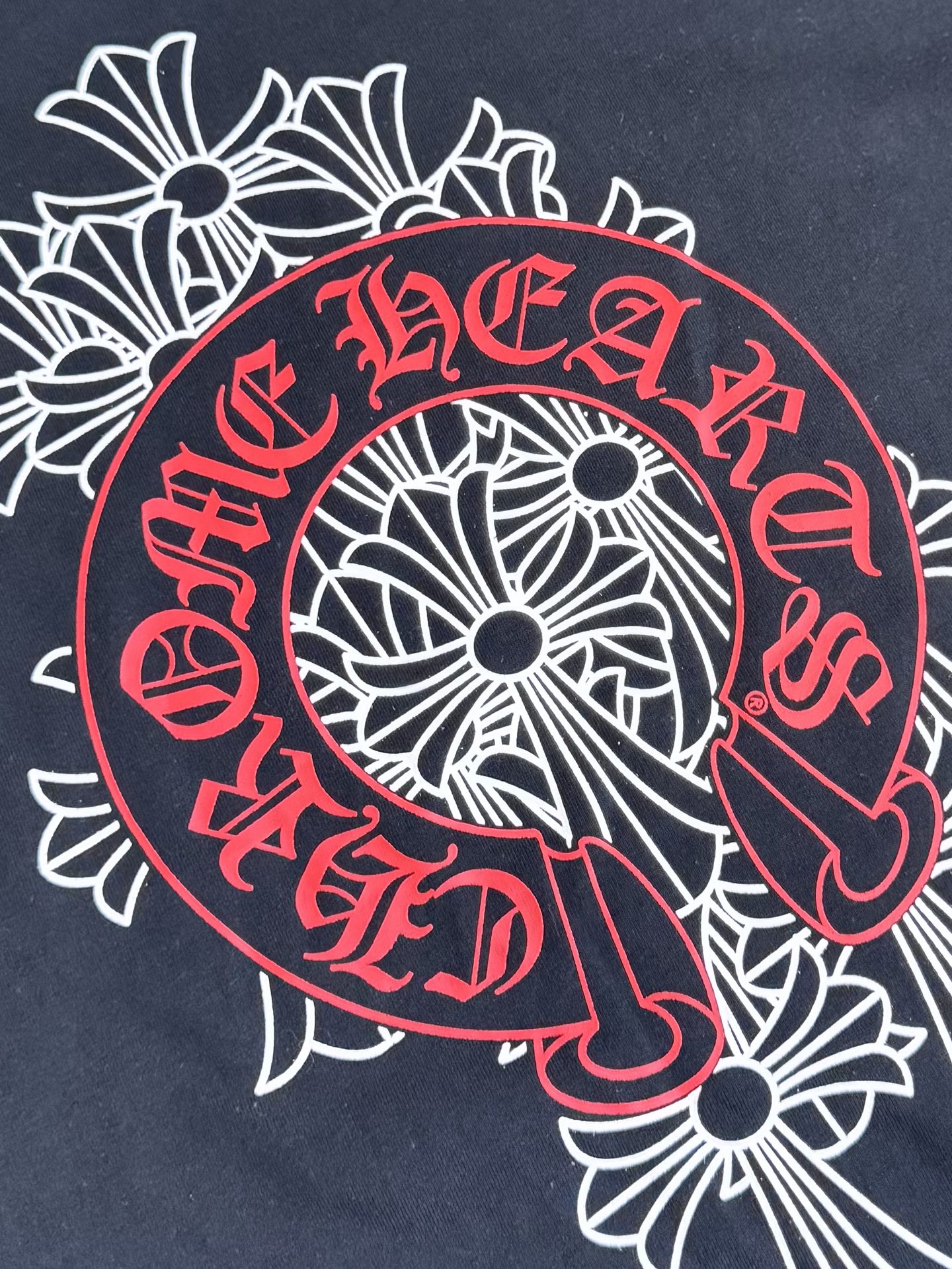 Chrome Hearts CH 克罗心红马蹄印花短袖T恤