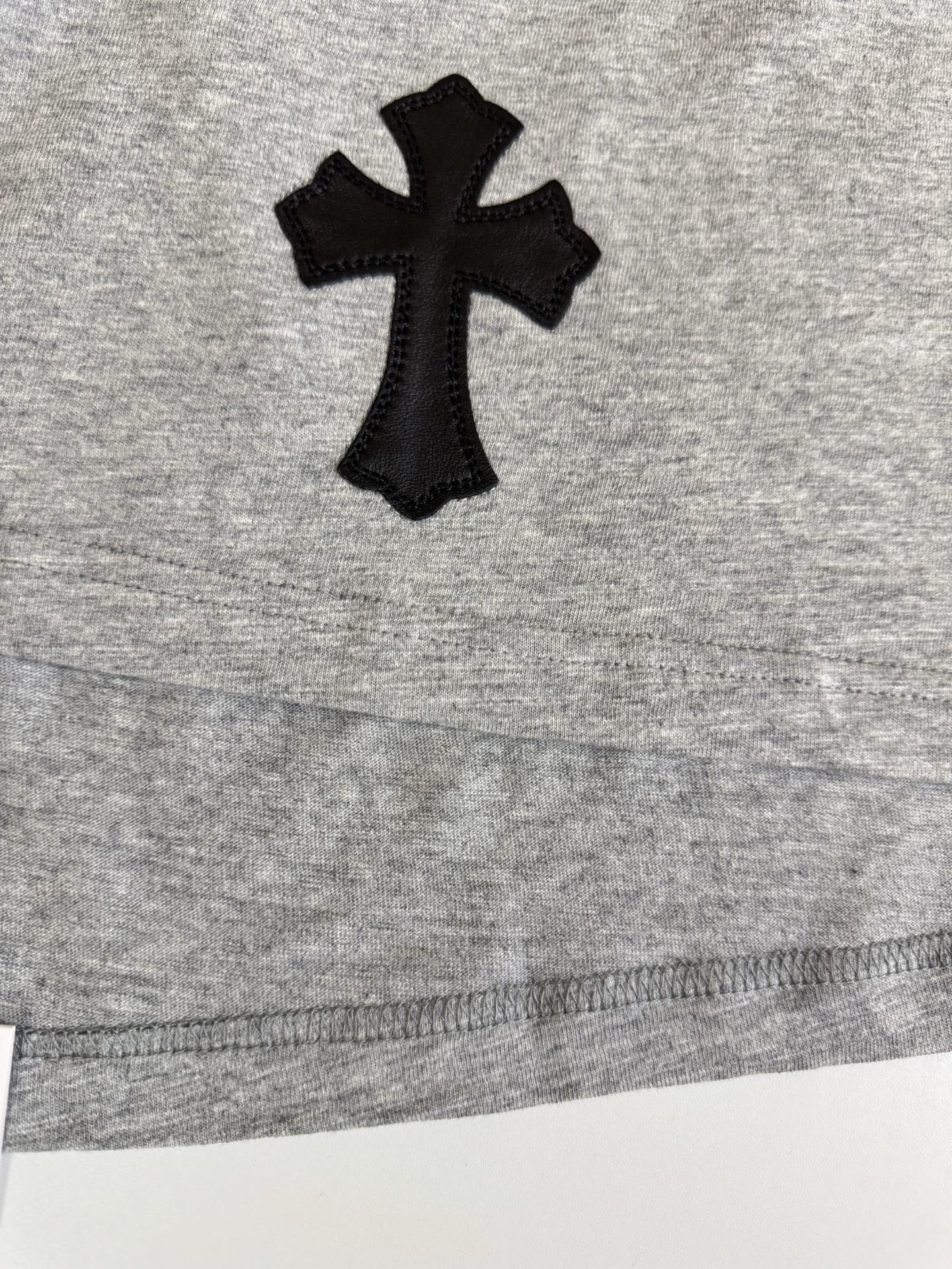 Chrome Hearts CH 克罗心 花纱竹节棉口袋拼皮短袖T恤