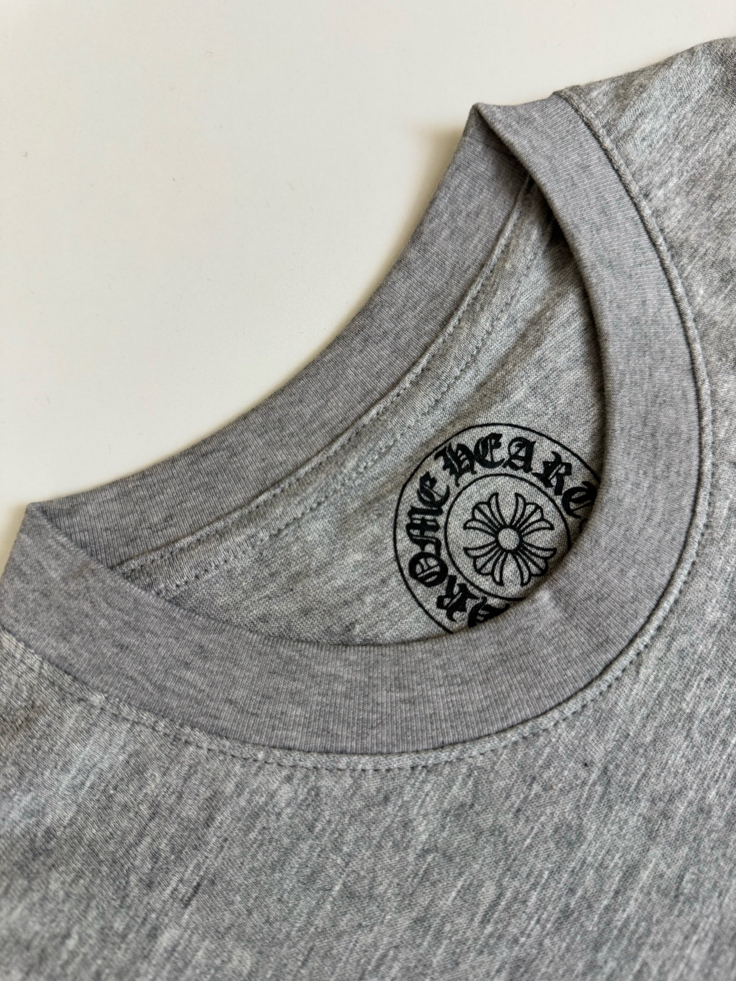 Chrome Hearts CH 克罗心 花纱竹节棉口袋拼皮短袖T恤