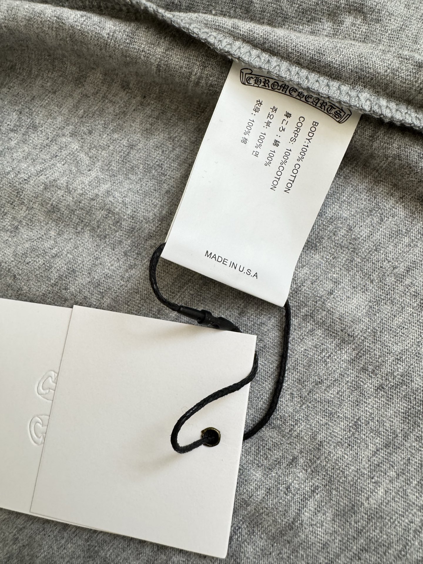 Chrome Hearts CH 克罗心 花纱竹节棉口袋拼皮短袖T恤