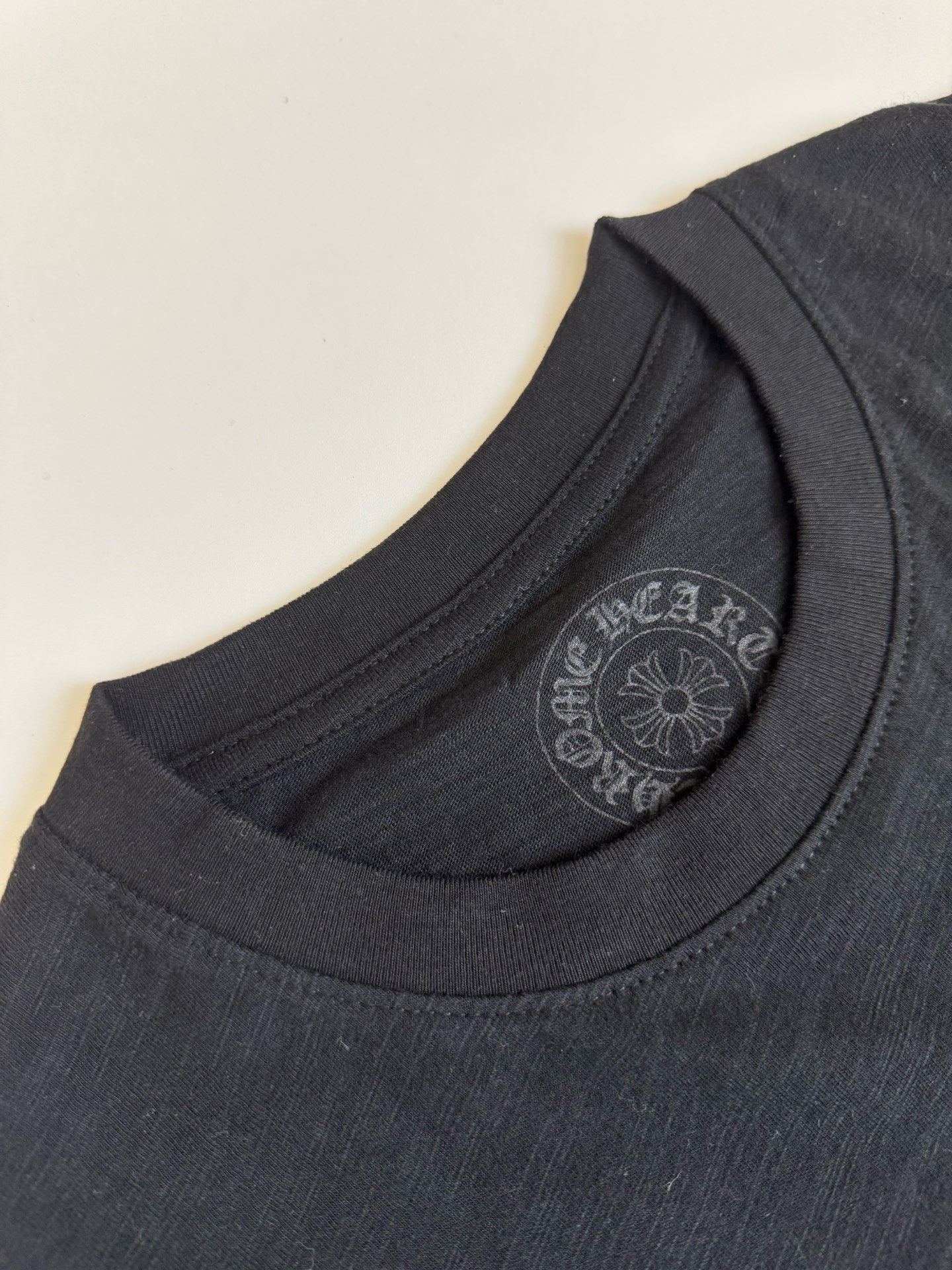 Chrome Hearts CH 克罗心 花纱竹节棉口袋拼皮短袖T恤