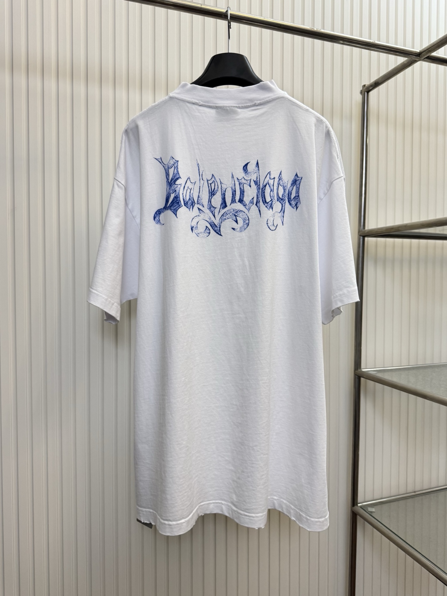 Balenciaga Bal 巴黎26ss 哥特火焰艺术字体印花短袖T恤